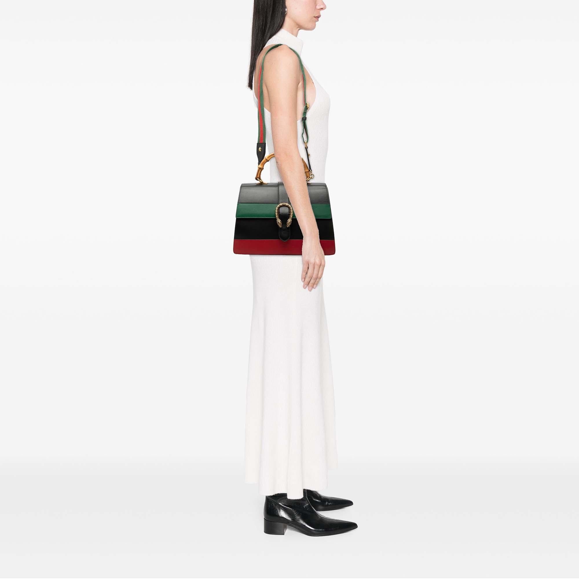 Gucci Large Calfskin Bamboo Dionysus Web Satchel