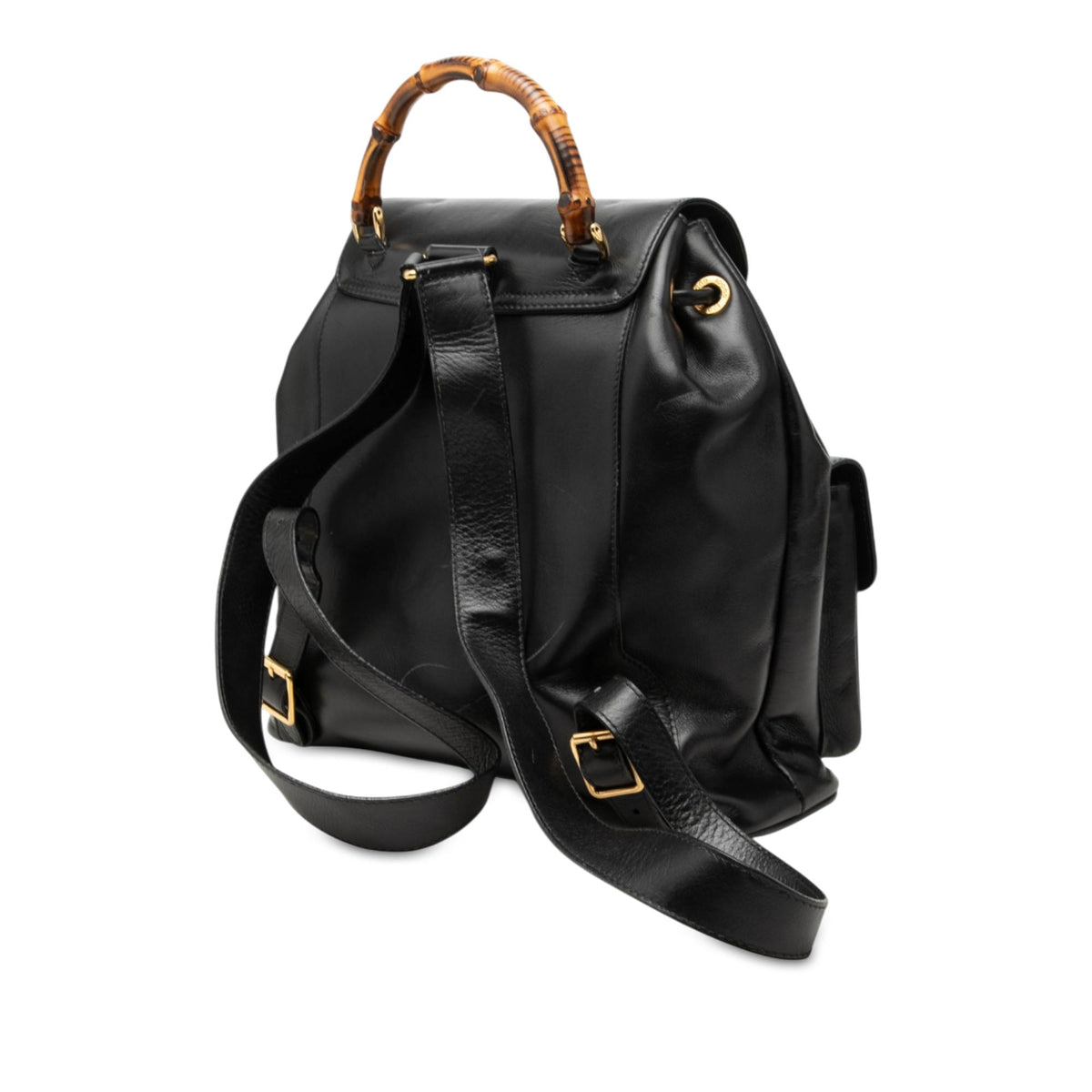 Gucci Large Calfskin Bamboo Drawstring Backpack
