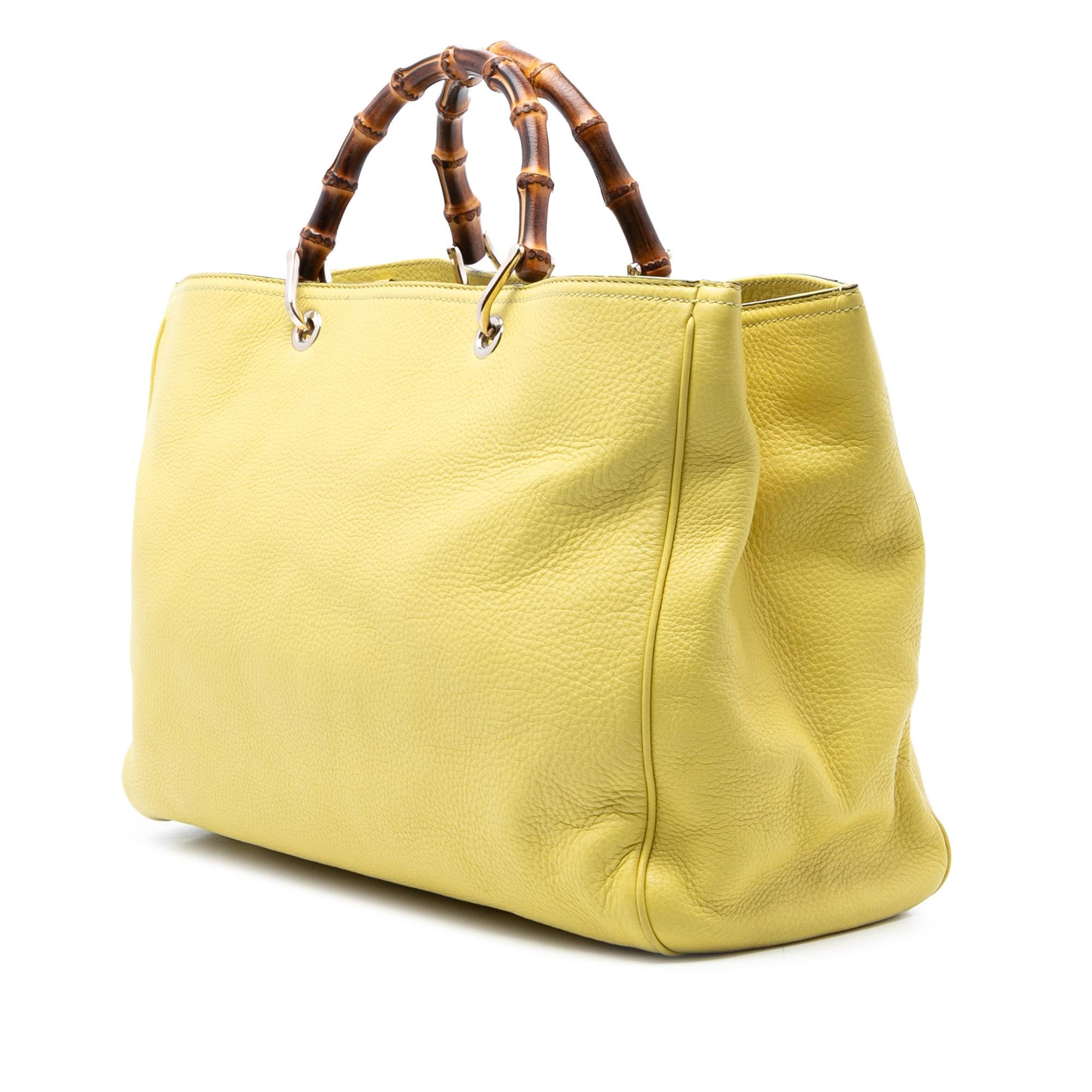 Gucci Large Calfskin Bamboo Shopper Satchel