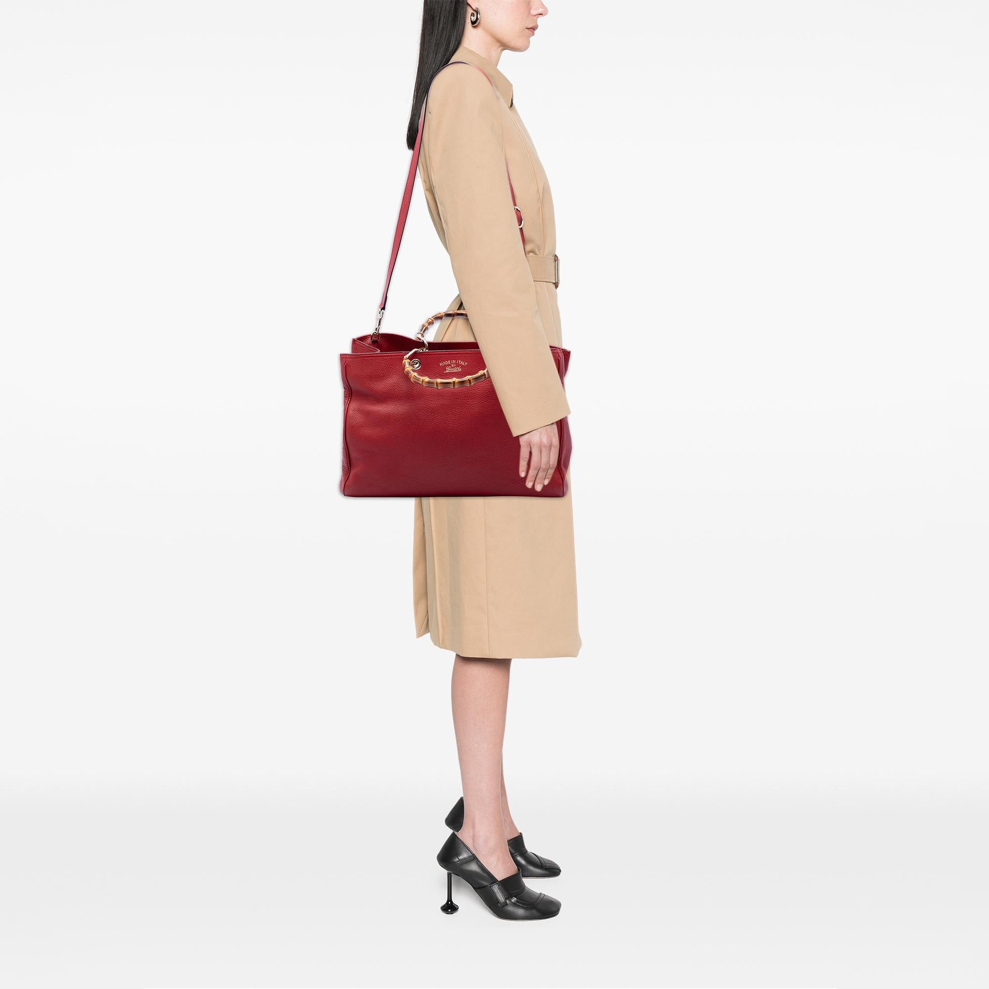 Gucci Large Calfskin Bamboo Shopper Satchel