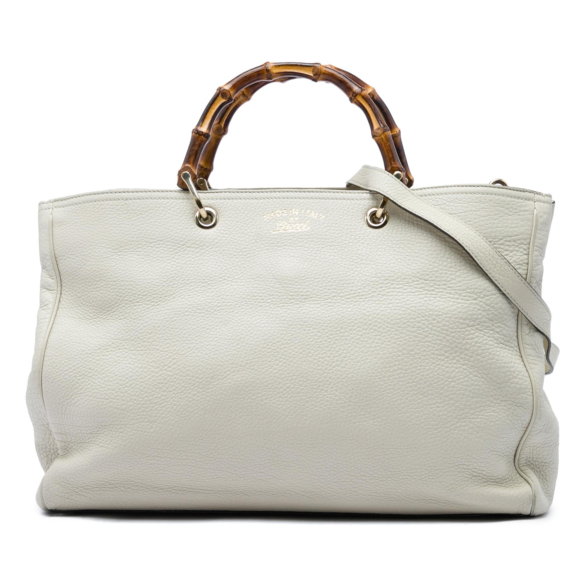 Gucci Large Calfskin Bamboo Shopper Satchel