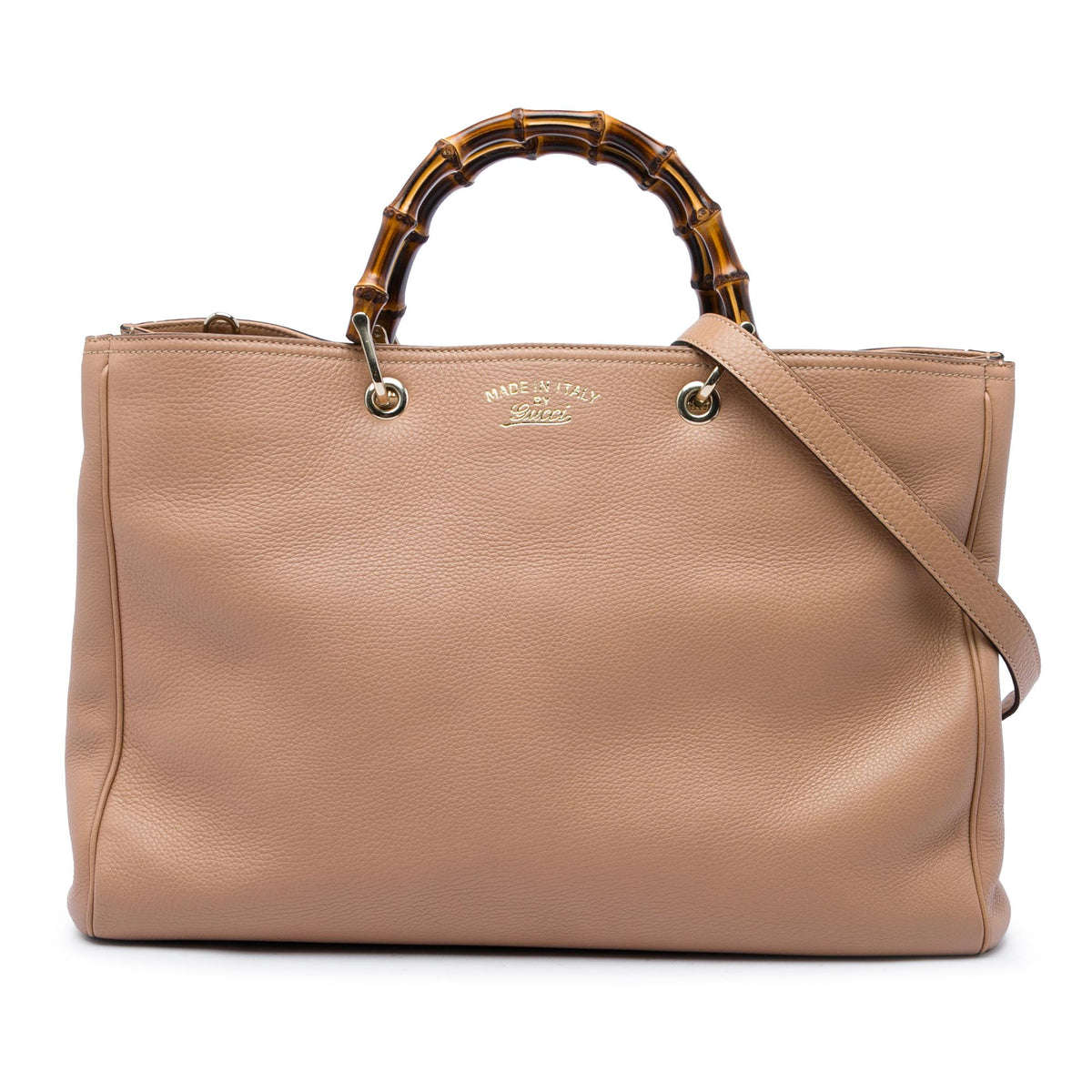 Gucci Large Calfskin Bamboo Shopper Satchel