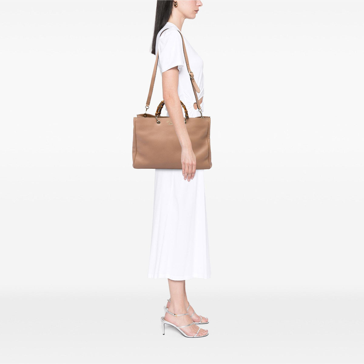 Gucci Large Calfskin Bamboo Shopper Satchel