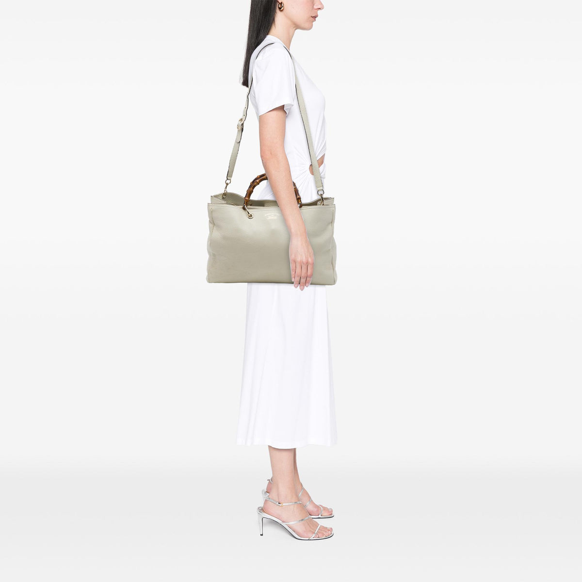 Gucci Large Calfskin Bamboo Shopper Satchel