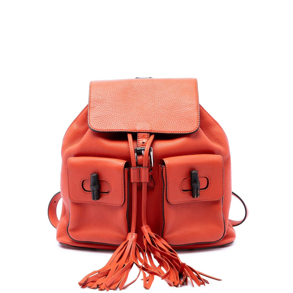Gucci Large Calfskin Bamboo Tassel Drawstring Backpack