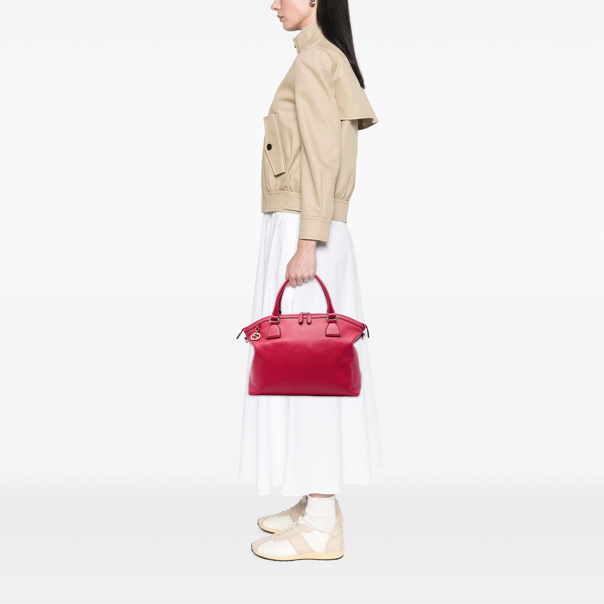 Gucci Large Dollar Calfskin GG Charm Dome Satchel