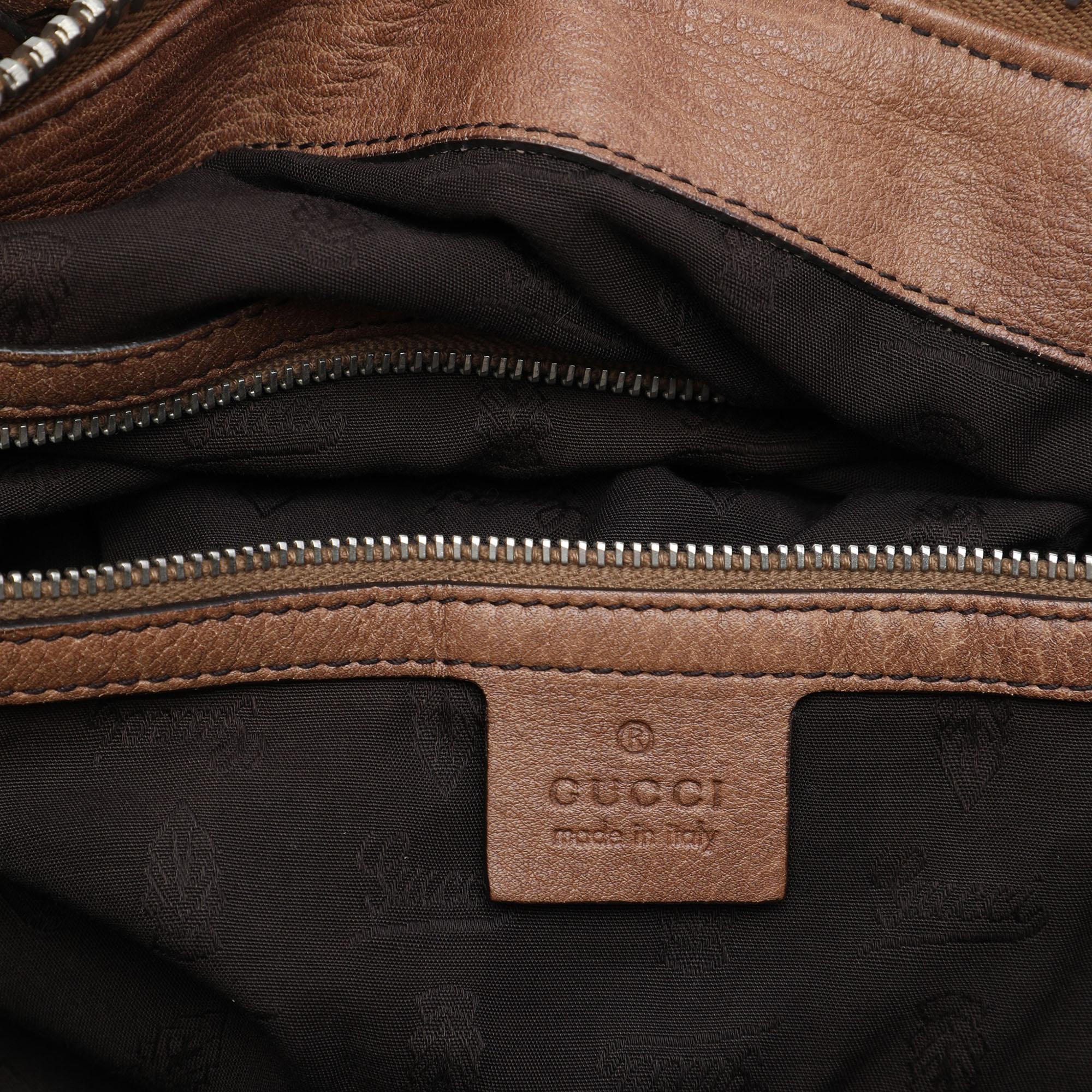 Gucci Large GG Canvas Bamboo Bar Tote
