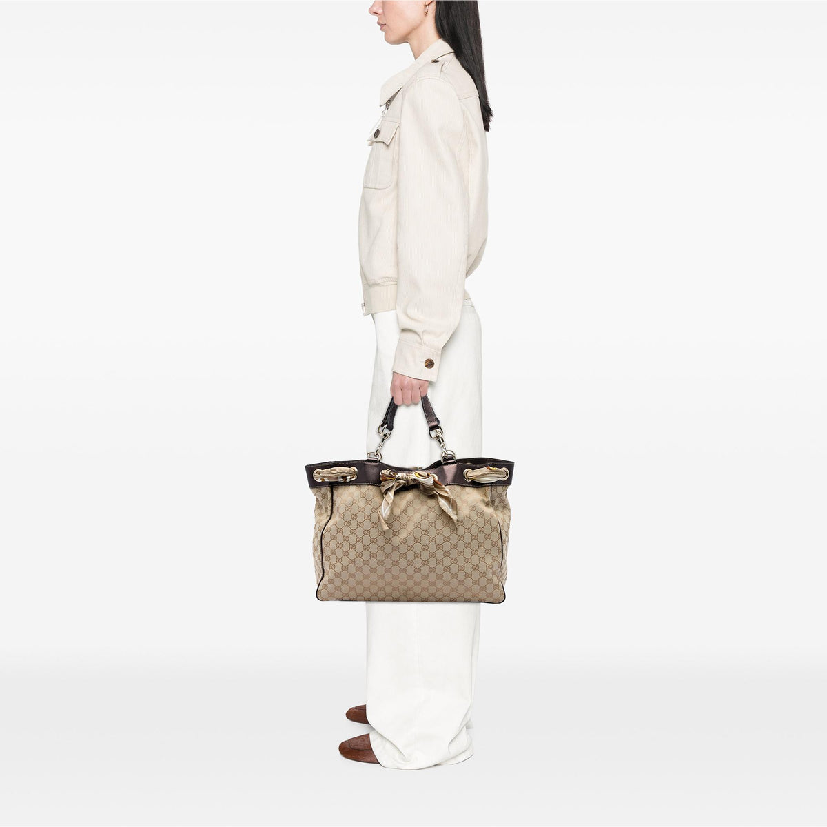 Gucci Large GG Canvas Positano Tote