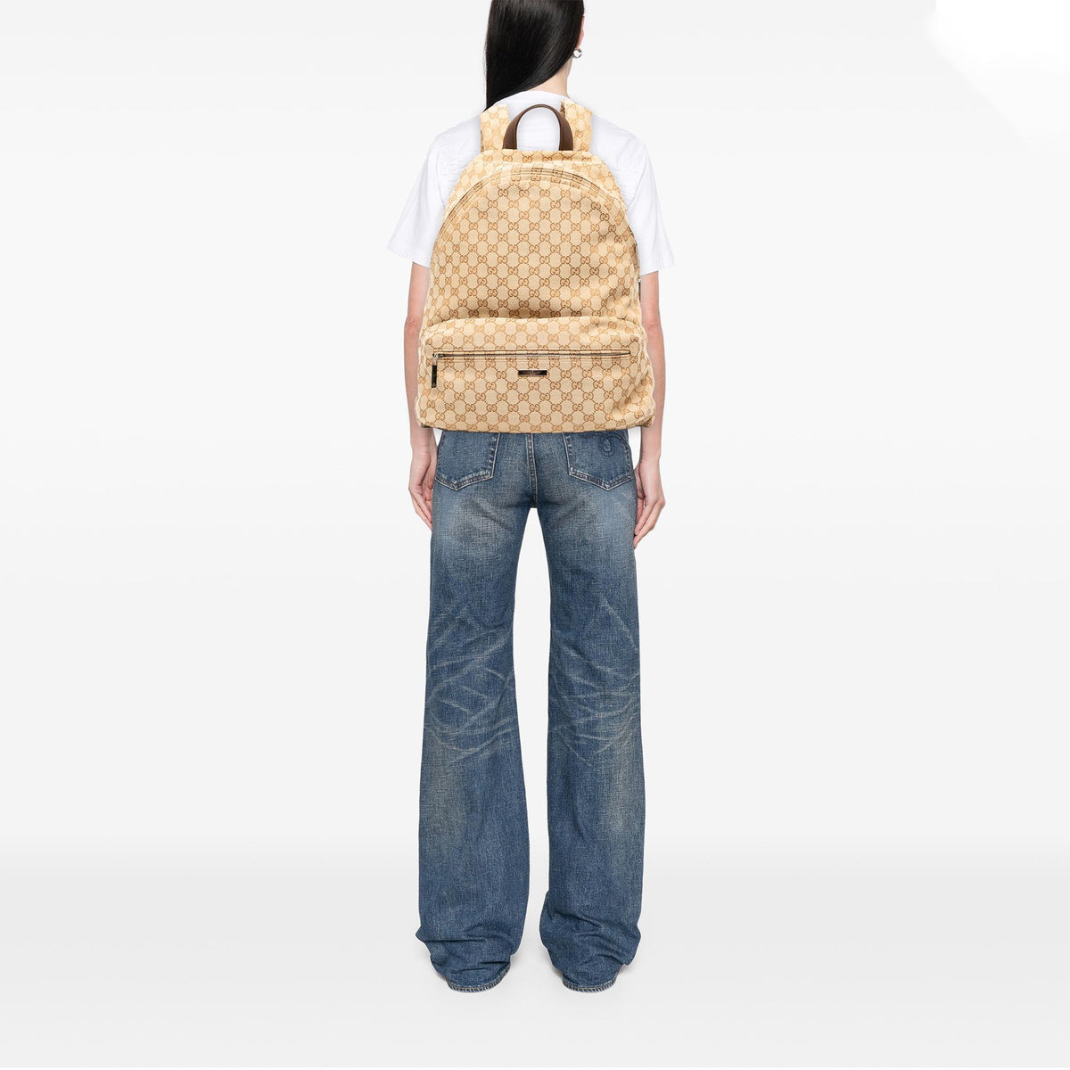 Gucci Large GG Canvas Web Tag Backpack