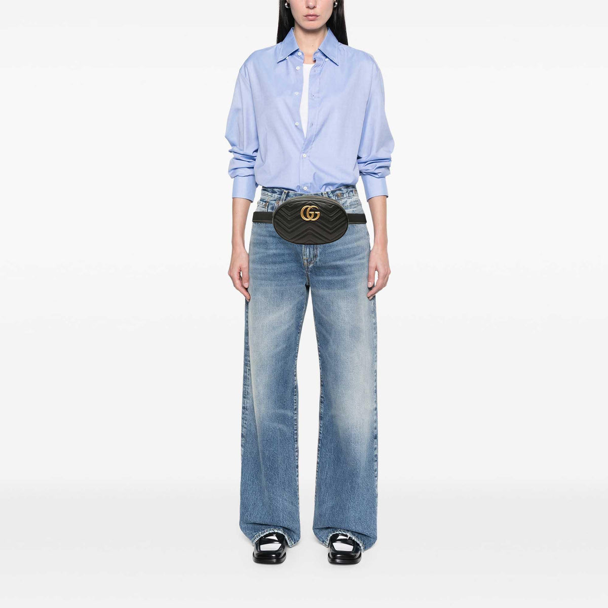 Gucci Large GG Marmont Matelasse Calfskin Belt Bag