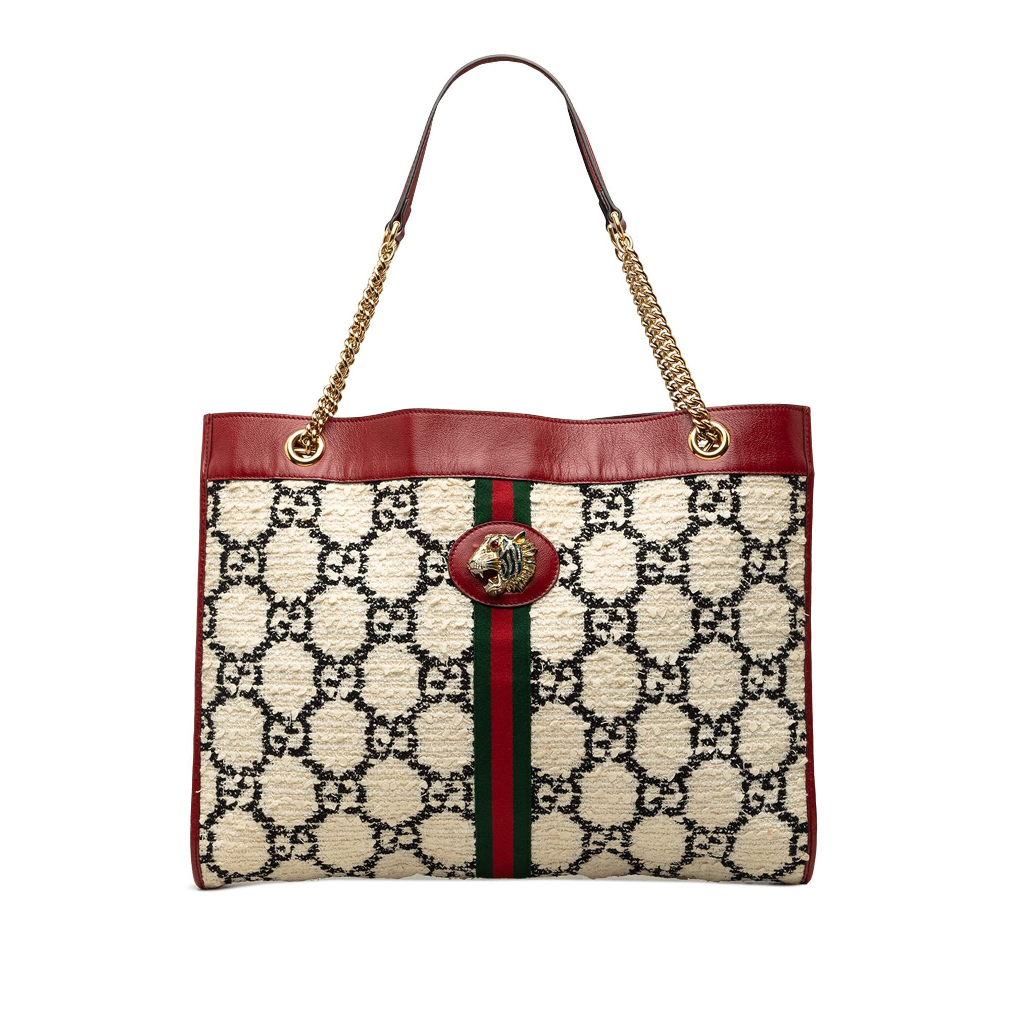 Gucci Large GG Tweed Web Rajah Tote