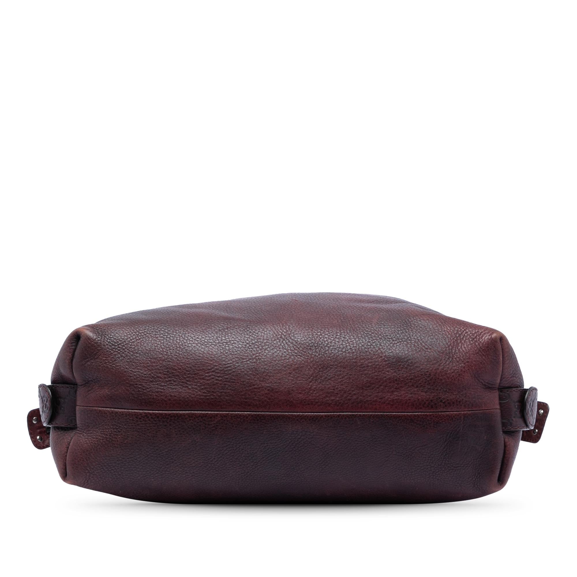 Gucci Large Leather Bamboo Bar Tote