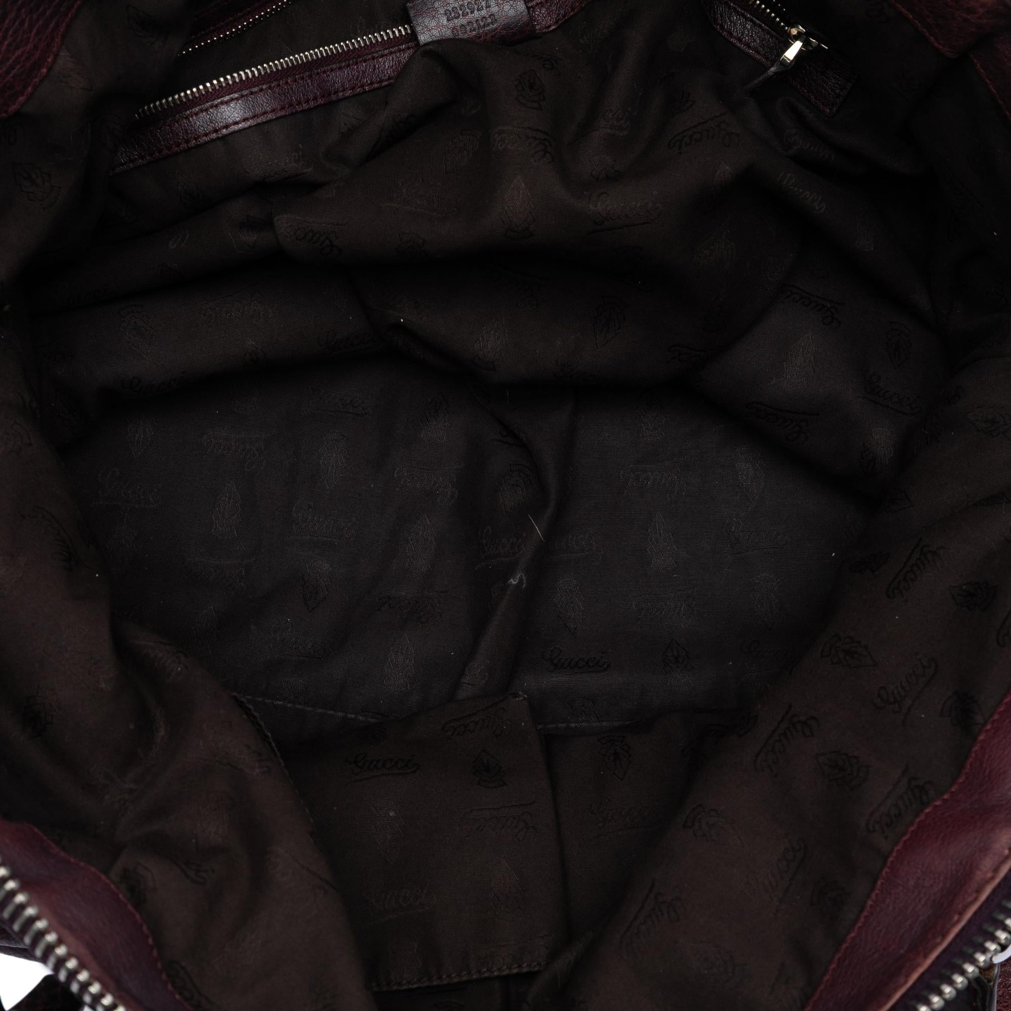 Gucci Large Leather Bamboo Bar Tote