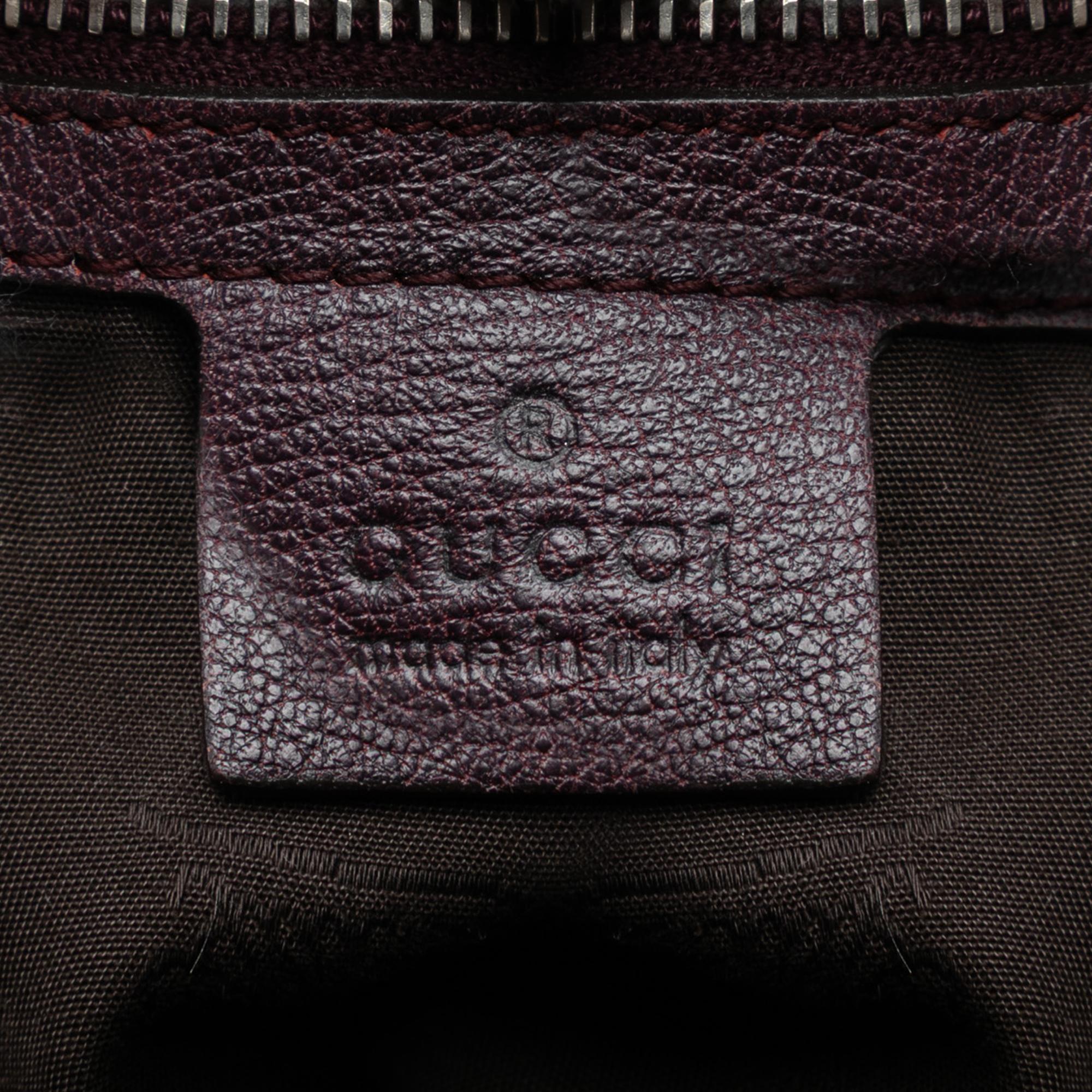 Gucci Large Leather Bamboo Bar Tote