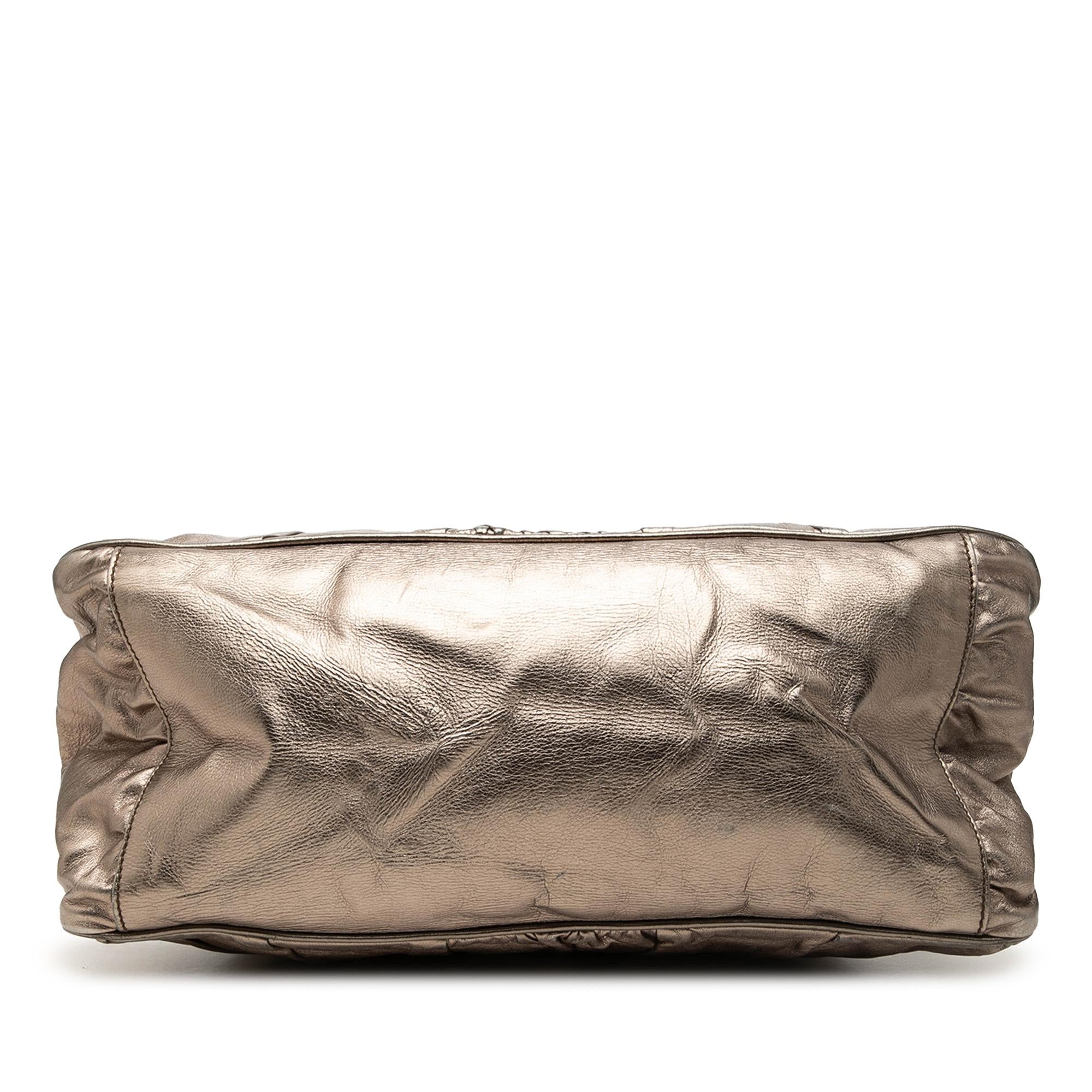 Gucci Large Metallic Calfskin Hysteria Satchel