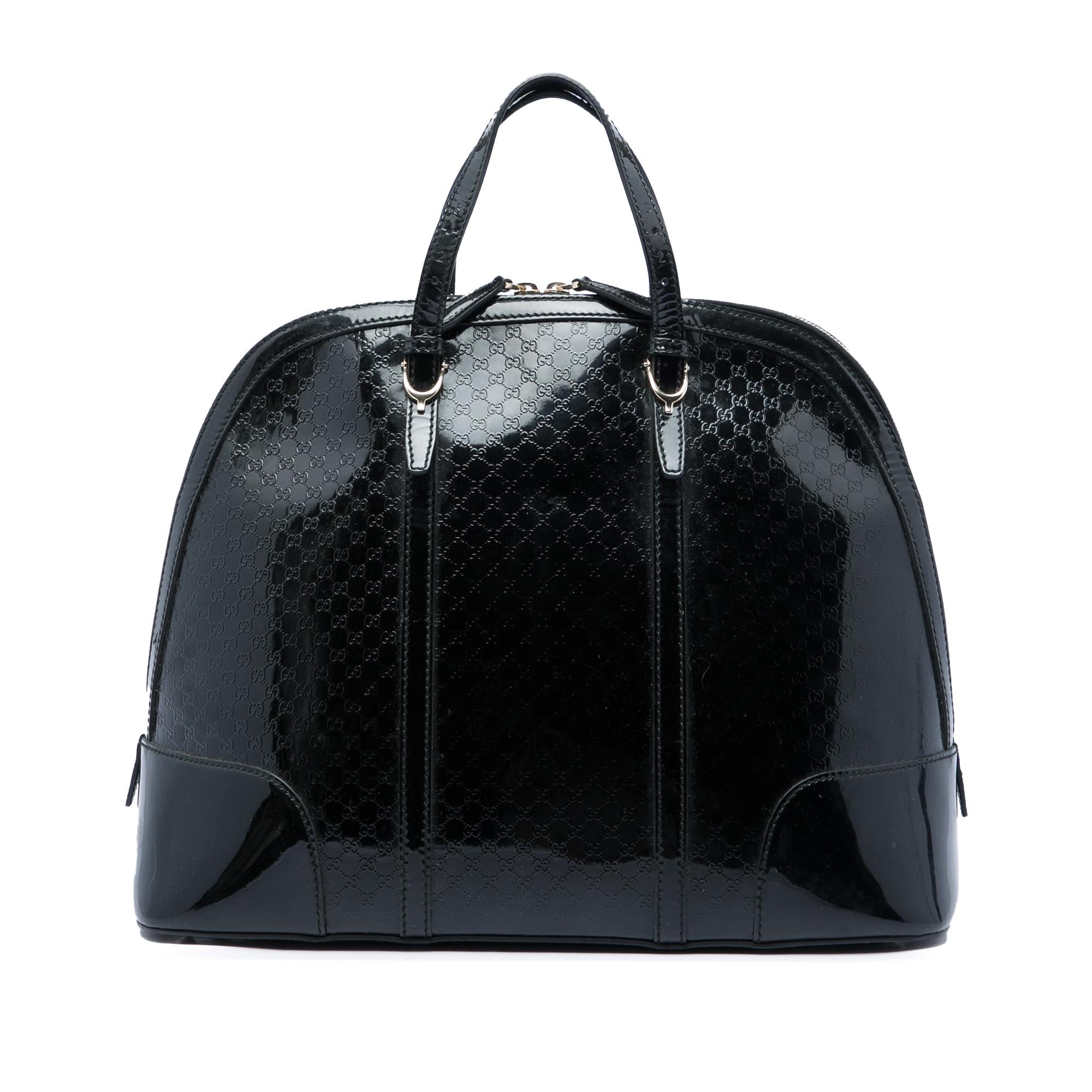 Gucci Large Microguccissima Patent Nice Dome Top Handle Bag