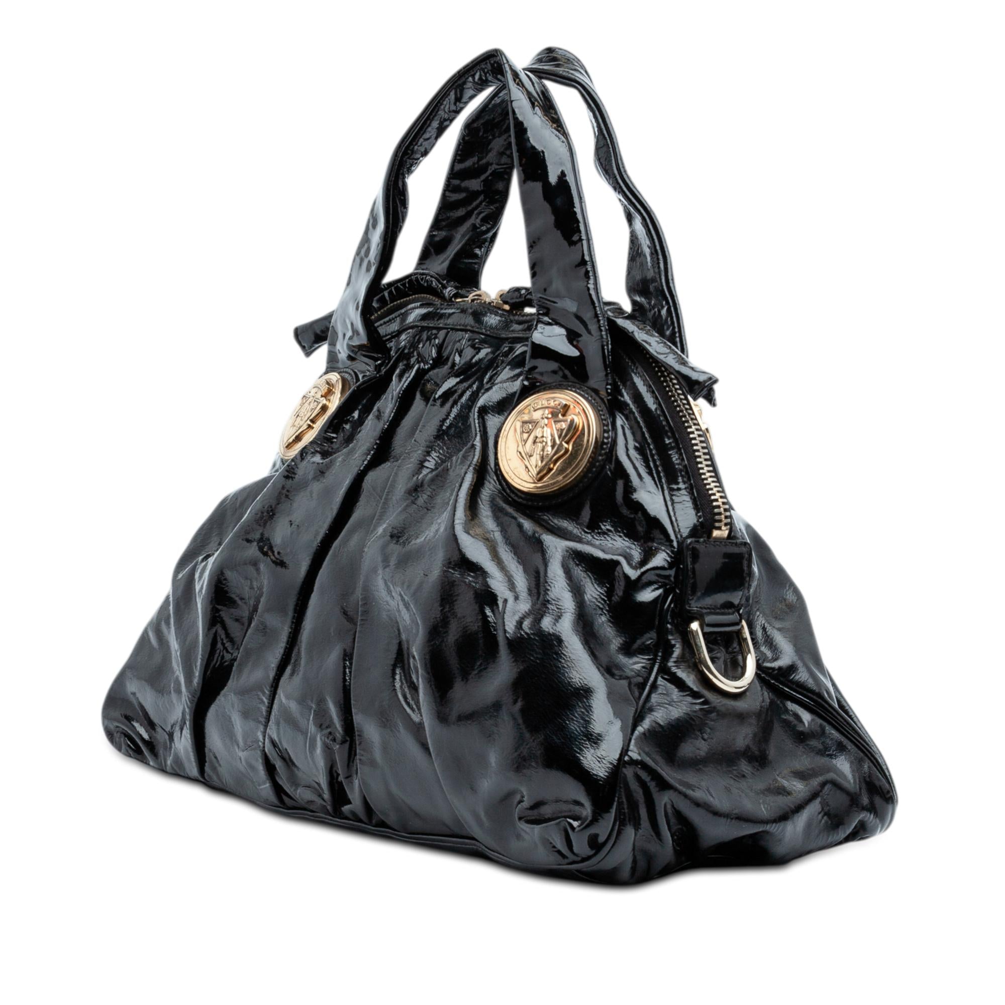 Gucci Large Patent Hysteria Satchel