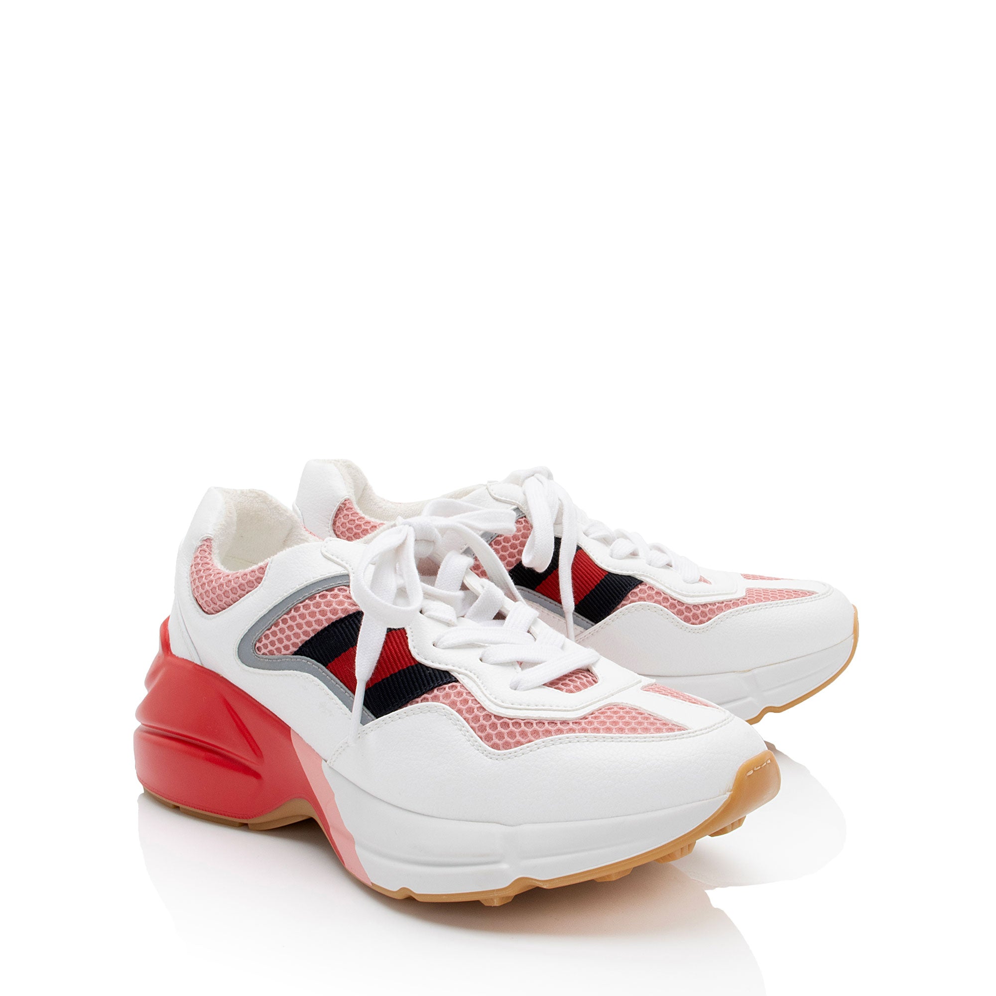 Gucci Lavaredo Eco-Fabric Web Rhyton Sneakers - Size 6 / 36 (SHF-BysShW)