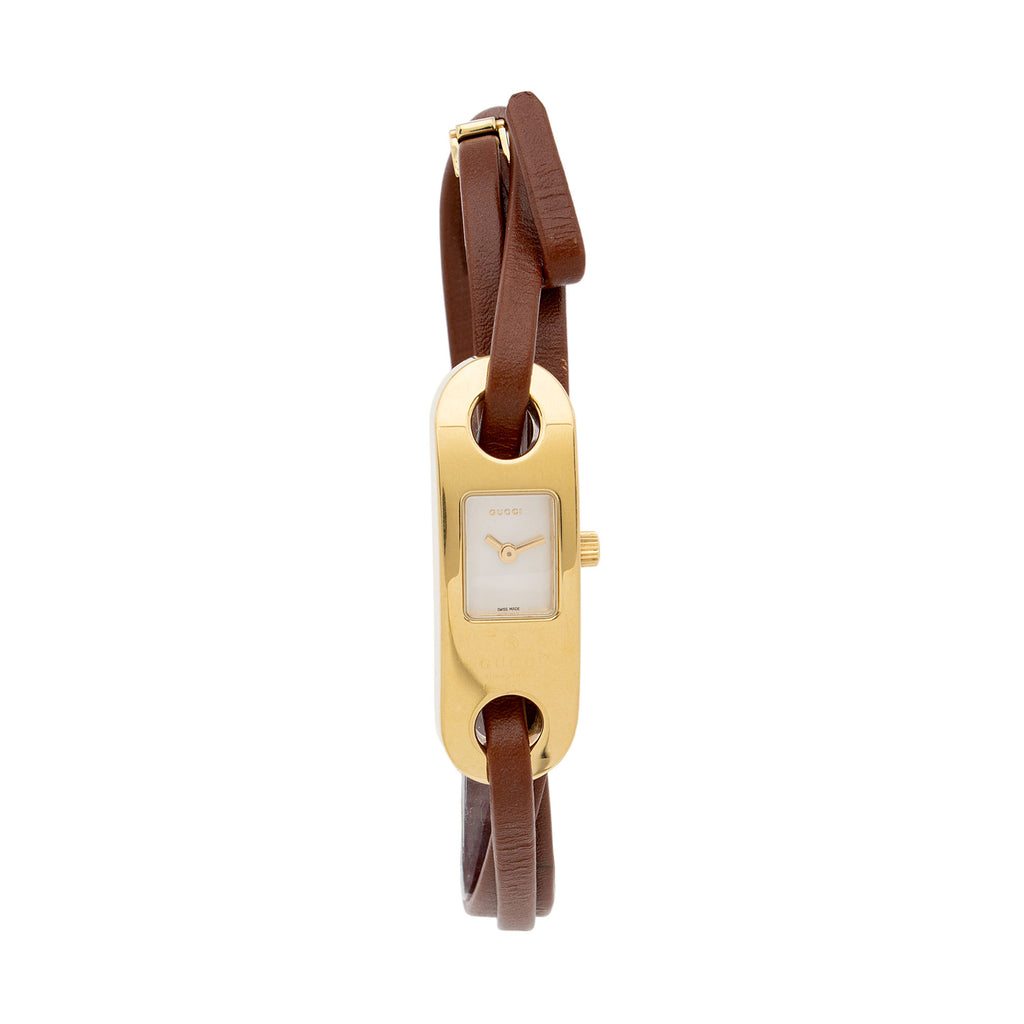 Gucci Leather 6100 Series Wrap Watch SHF HjN8pi LuxeDH