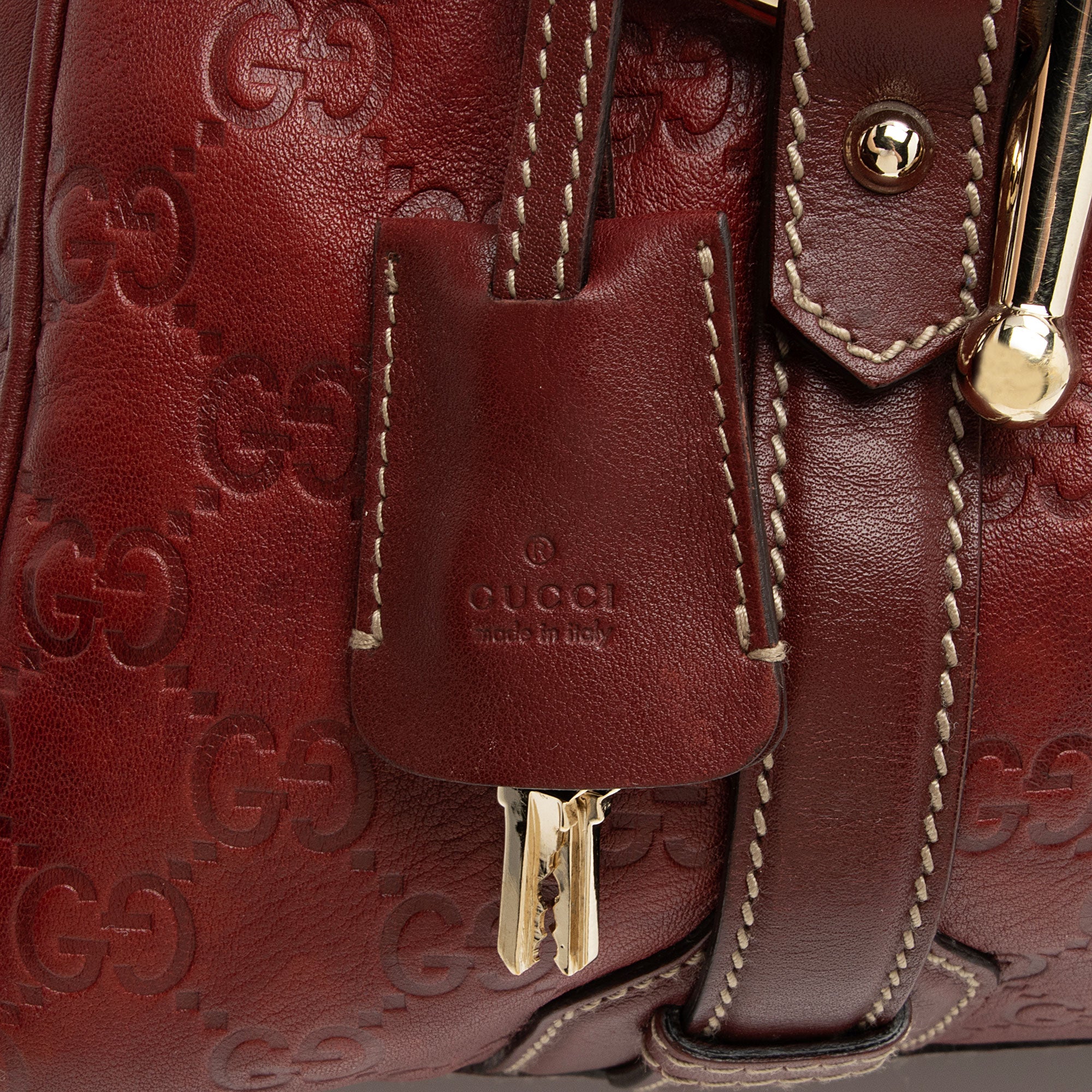 Gucci Guccissima Leather 85th Anniversary Horsebit Boston Bag (SHF-6tFCDk)
