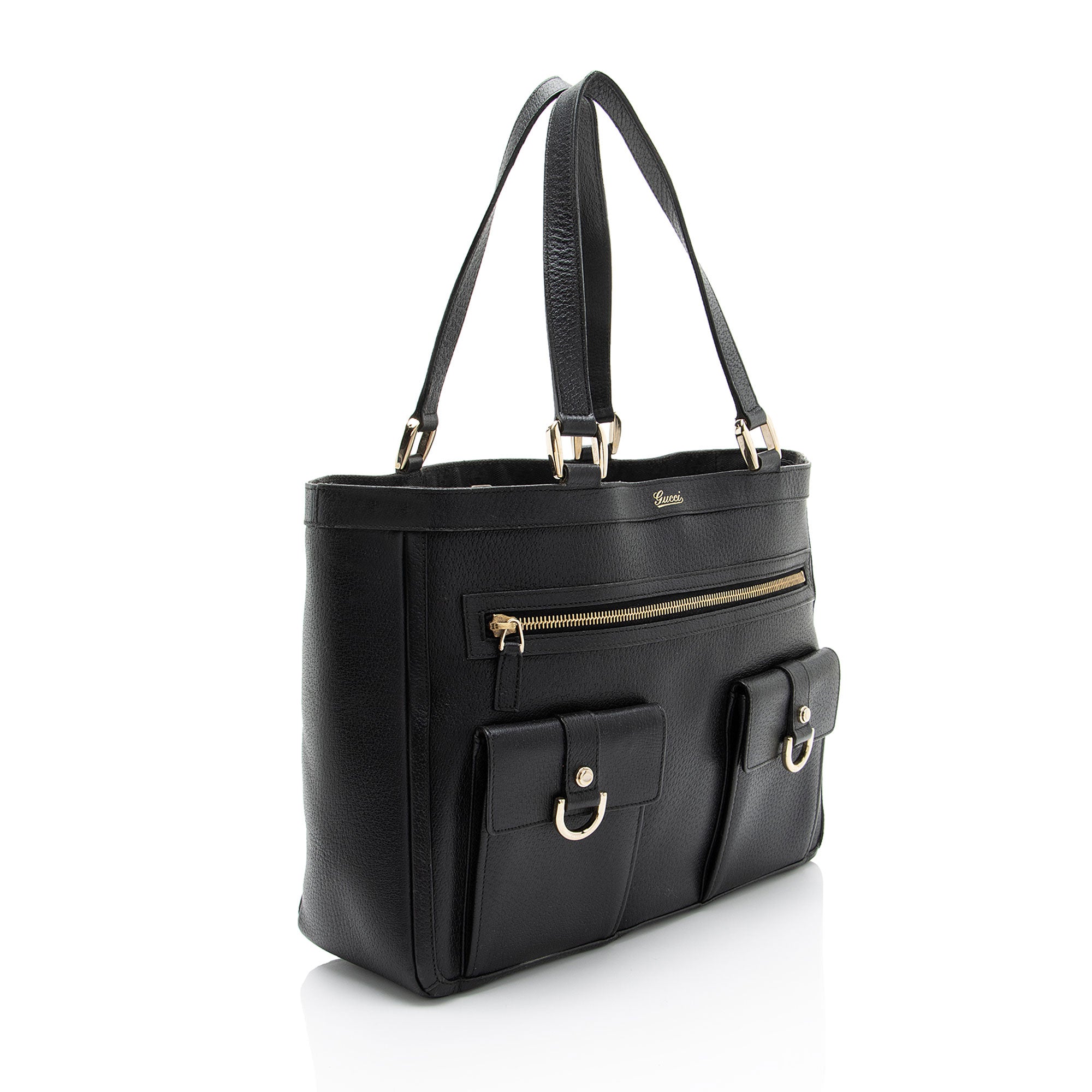 Gucci Leather Abbey Pocket Tote