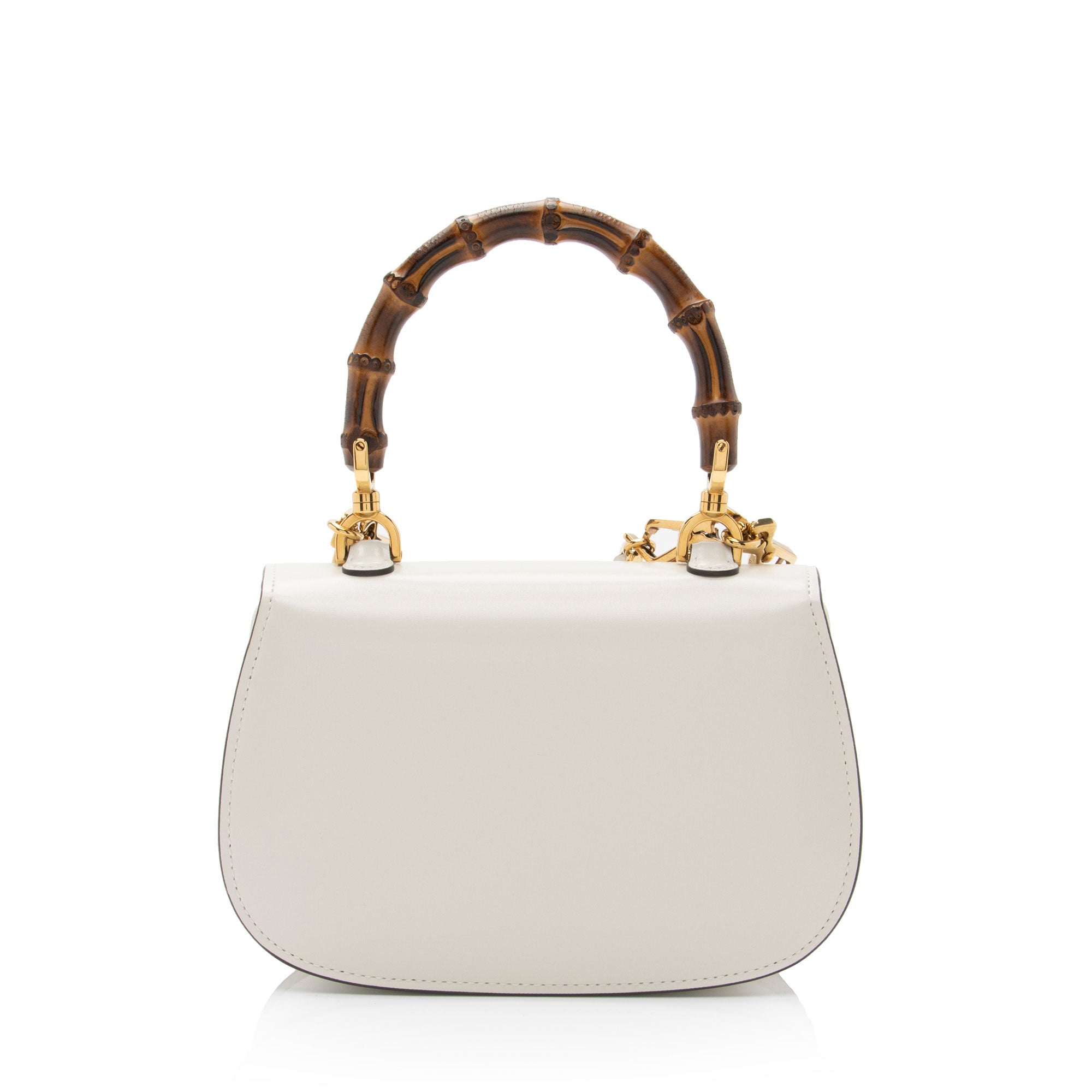 Gucci Leather Bamboo 1947 Small Top Handle Bag (SHF-twXIoA)