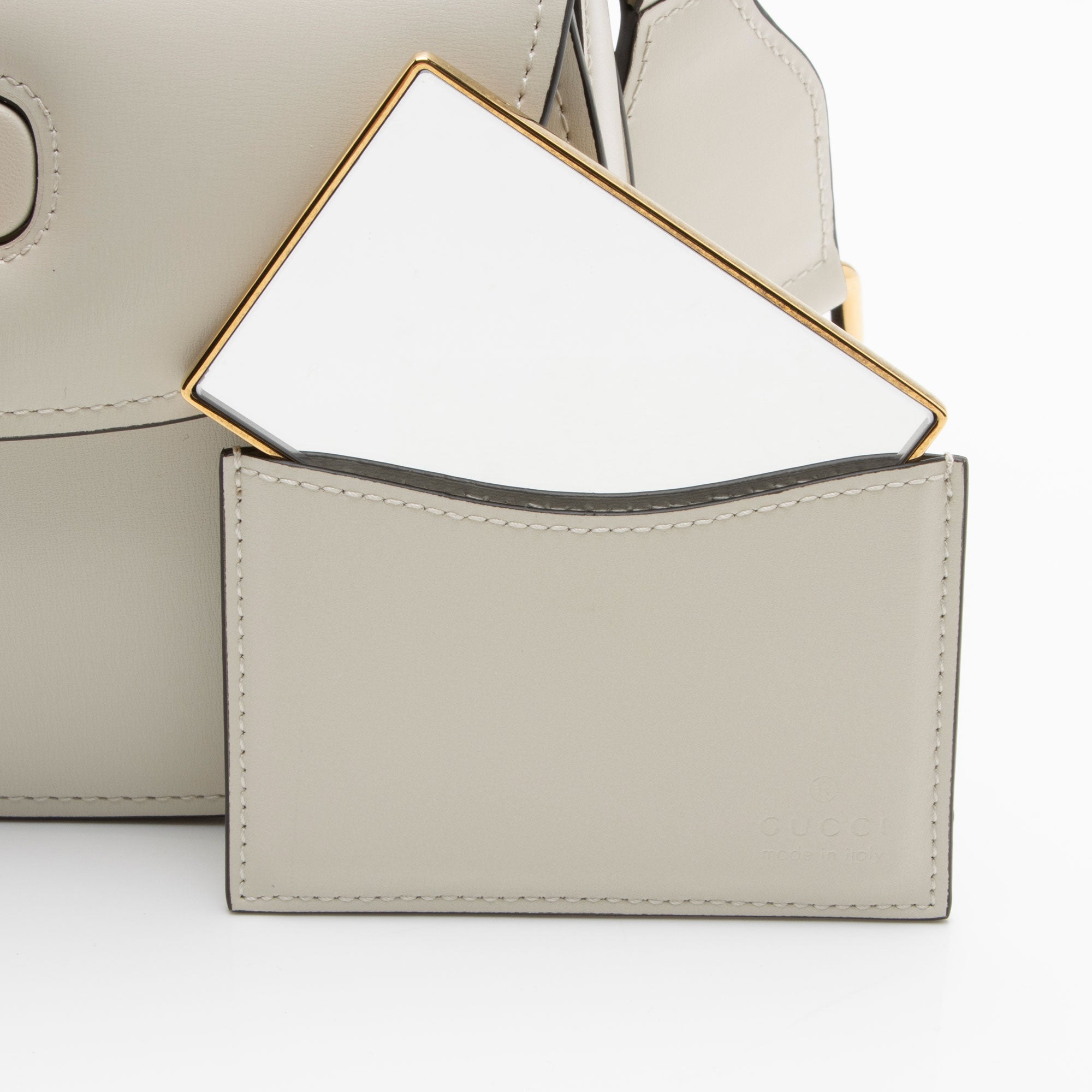 Gucci Leather Bamboo 1947 Small Top Handle Bag (SHF-twXIoA)