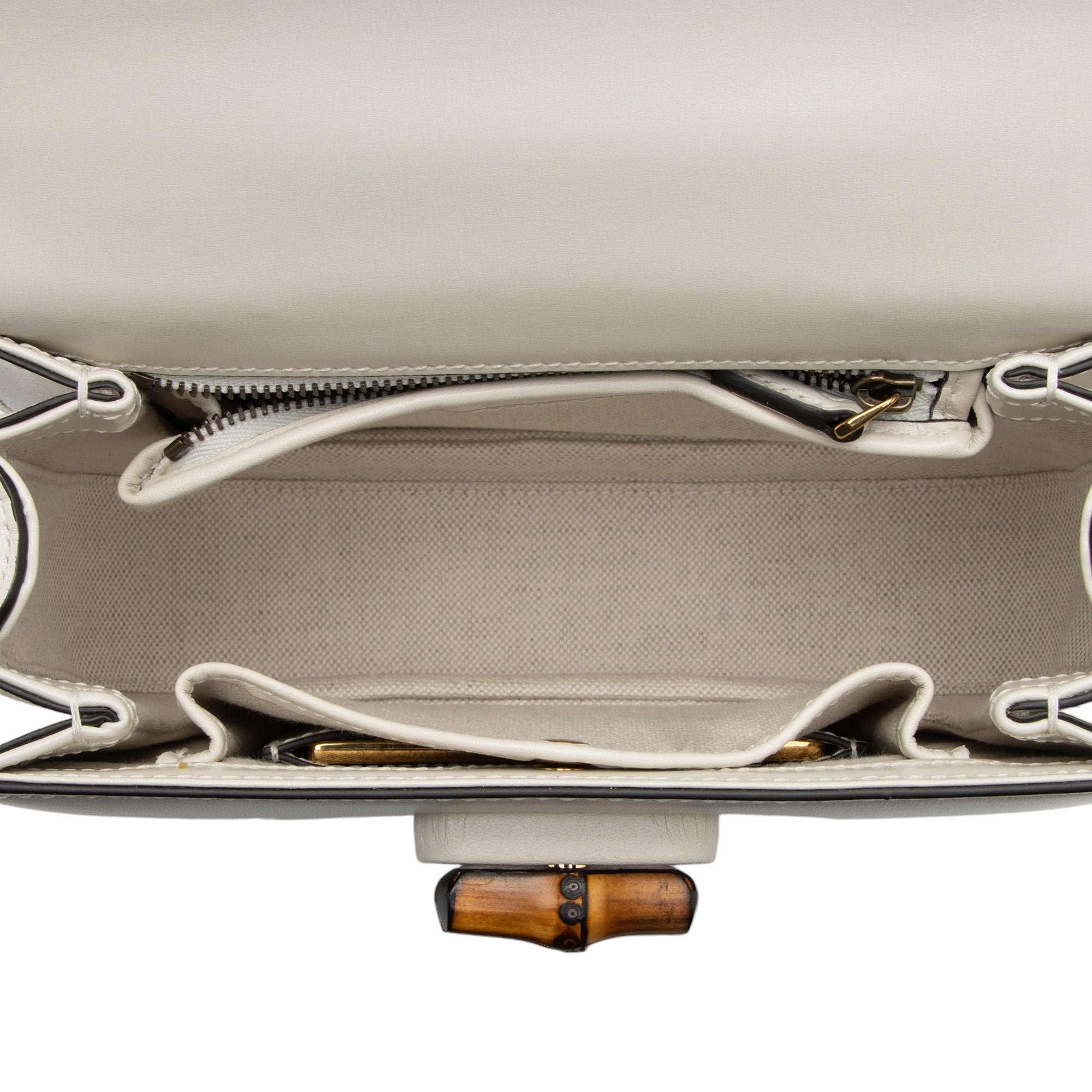 Gucci Leather Bamboo 1947 Small Top Handle Bag (SHF-twXIoA)