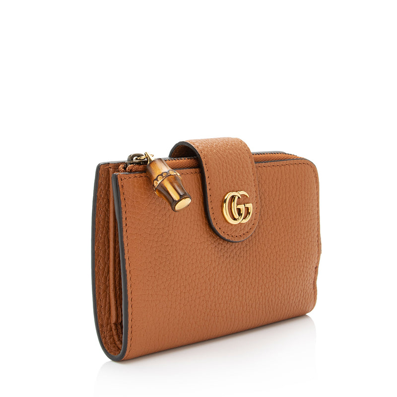 Gucci Leather Bamboo GG Marmont Compact Wallet (SHF-rHKdCk)