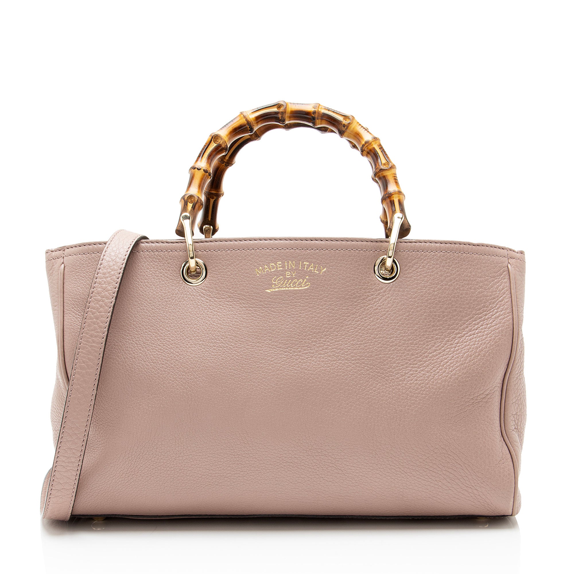 Gucci Leather Bamboo Medium Shopper Tote