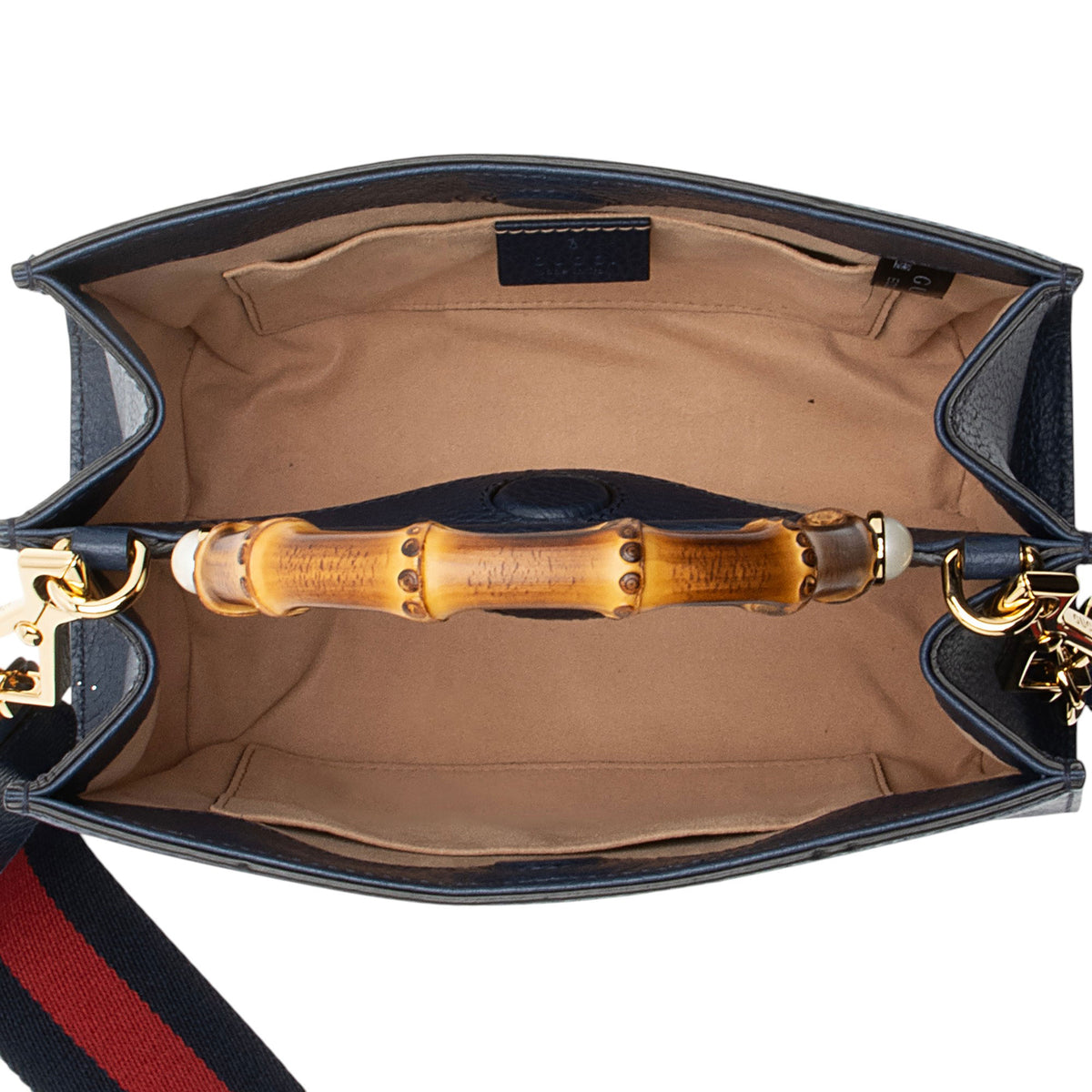 Gucci Leather Bamboo Nymphaea Small Top Handle