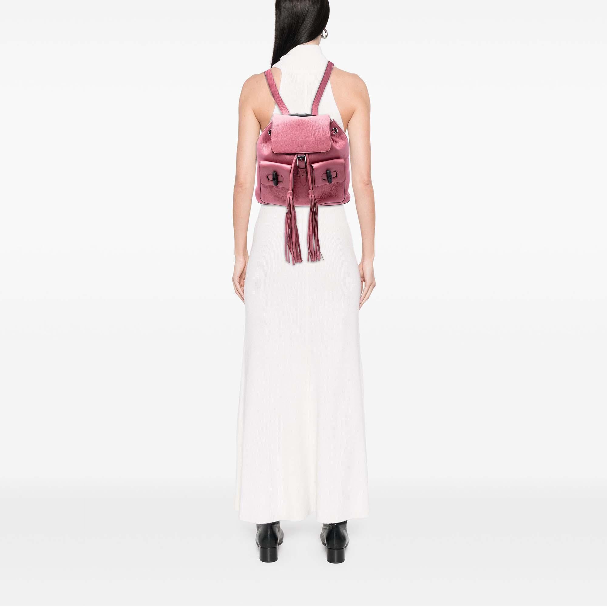 Gucci Leather Bamboo Tassel Backpack