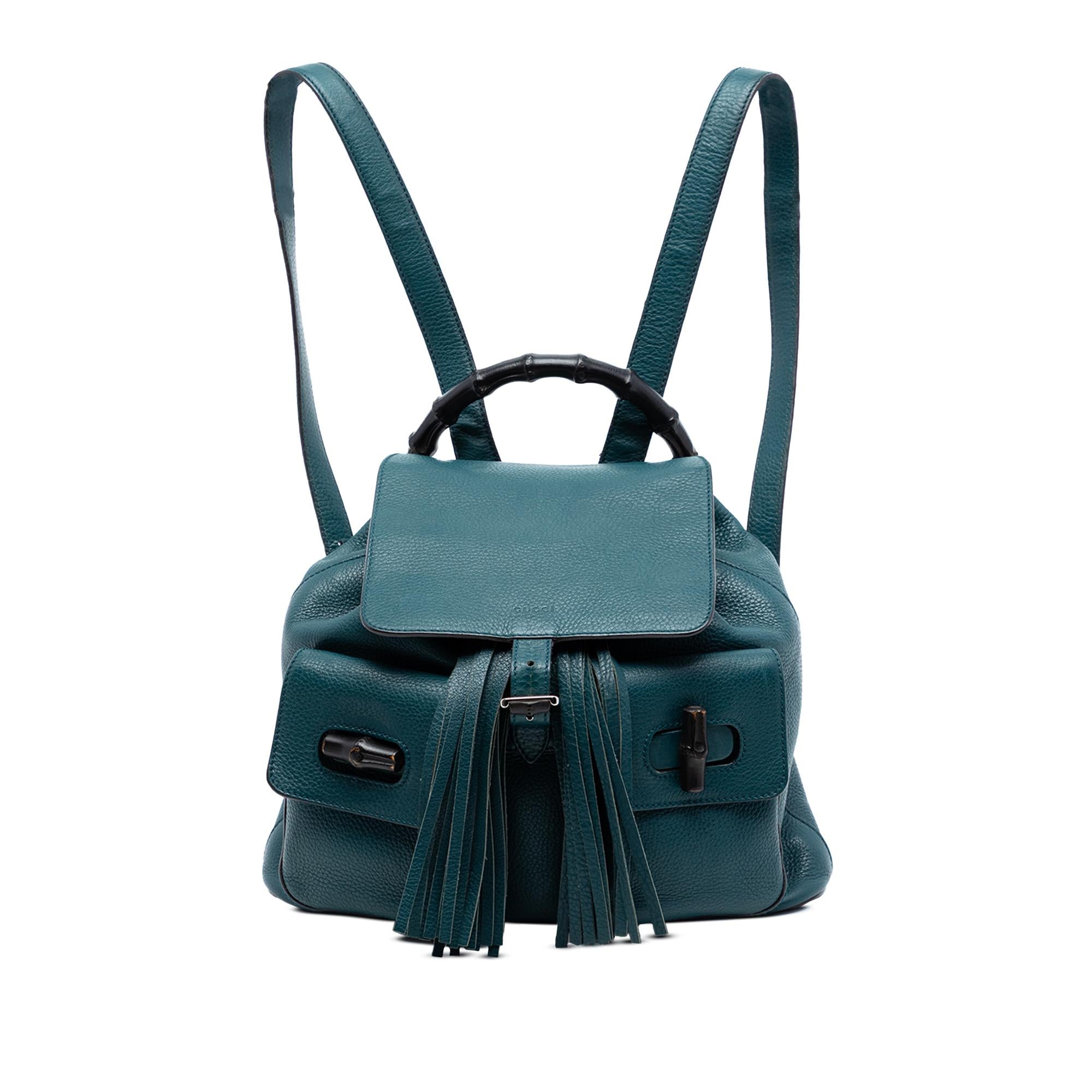 Gucci Leather Bamboo Tassel Backpack