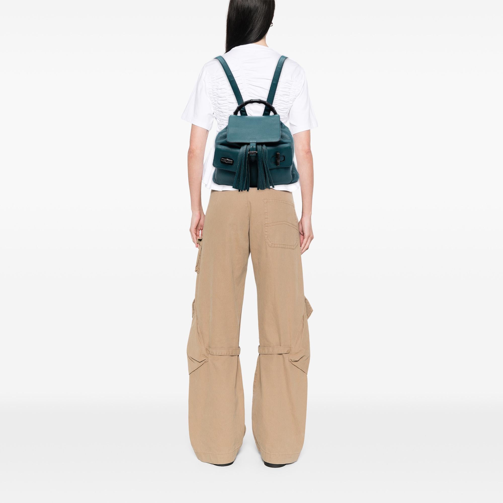 Gucci Leather Bamboo Tassel Backpack