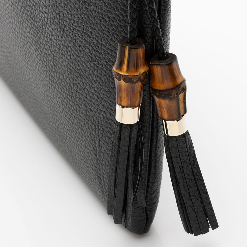 Gucci Leather Bamboo Tassel Zip Clutch (SHF-ybom6m)