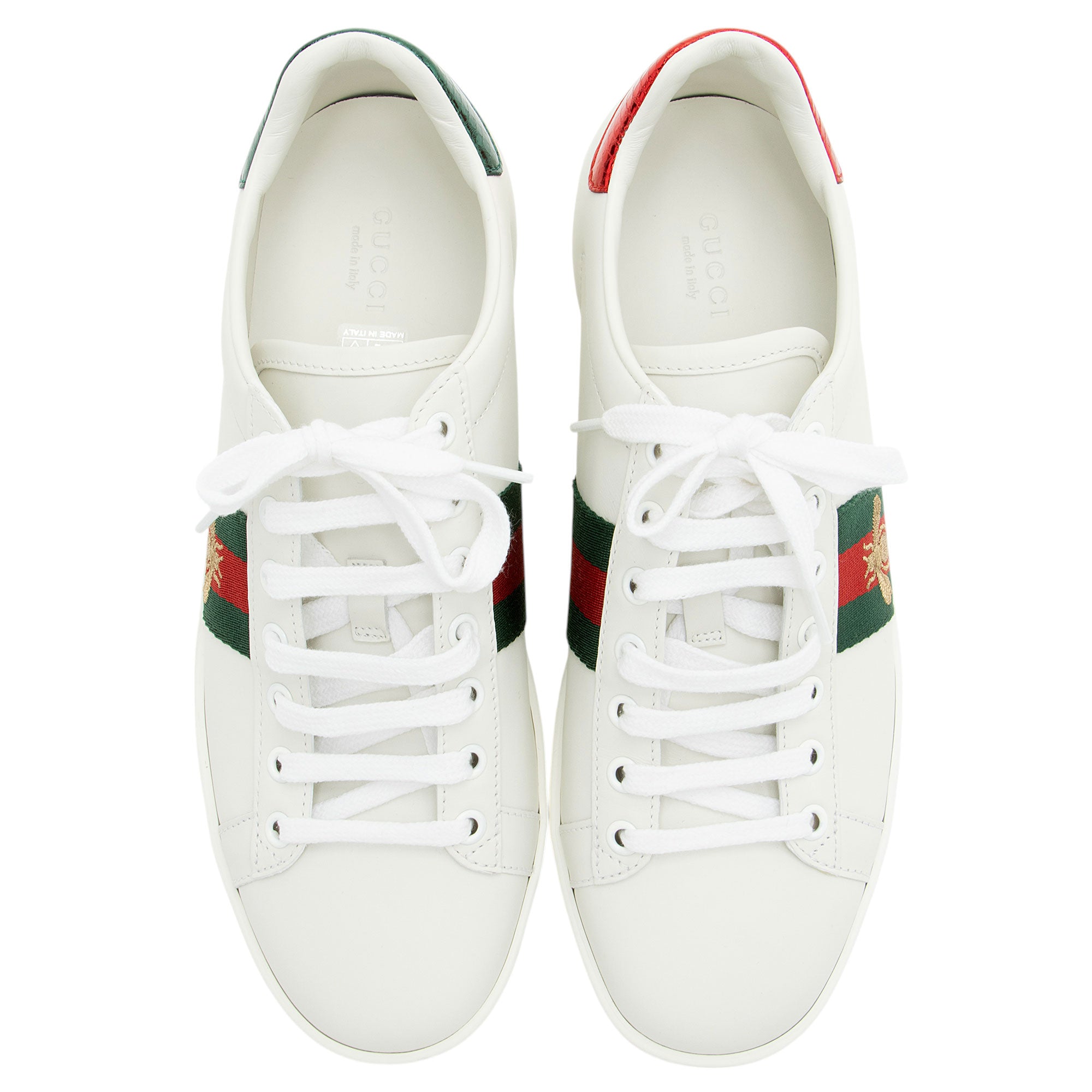Gucci Leather Bee Ace Sneakers - Size 9 / 39