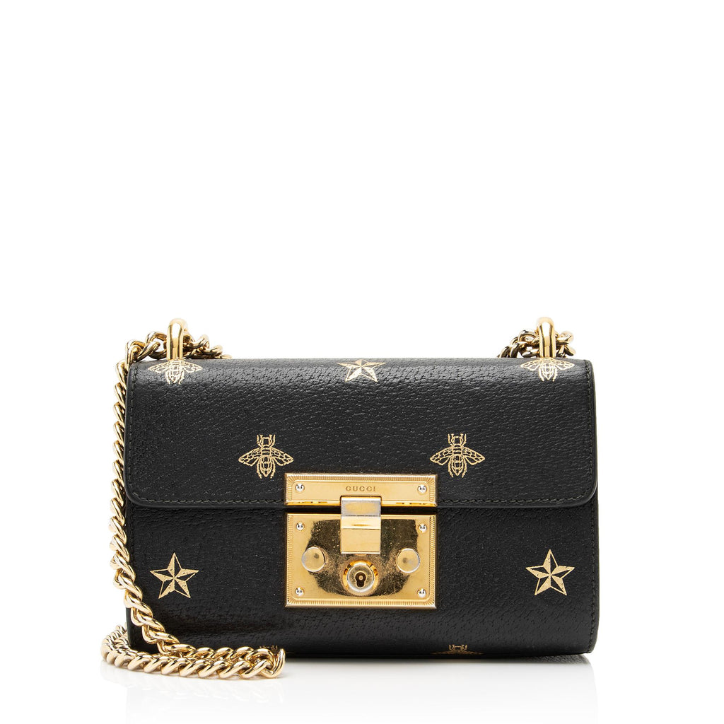 Gucci Leather Bee & Star Padlock Mini Shoulder Bag (SHF-23887) – LuxeDH