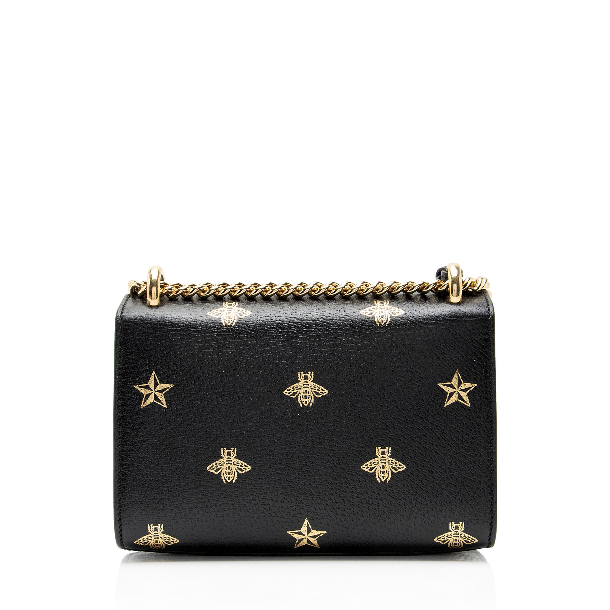 Gucci Leather Bee & Star Padlock Mini Shoulder Bag