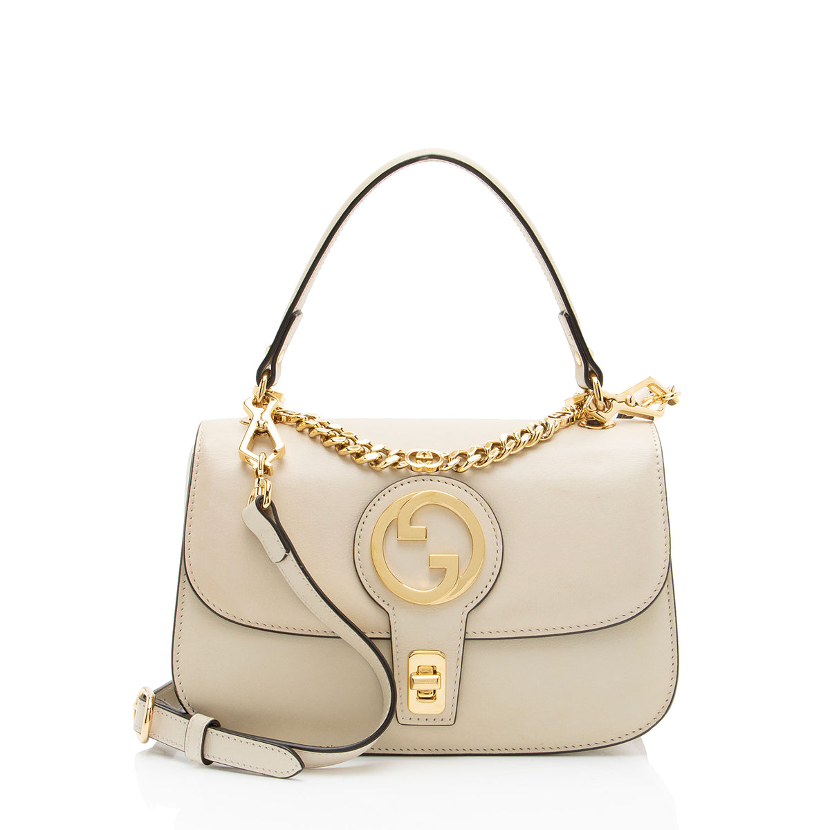Gucci Leather Blondie Turnlock Top Handle
