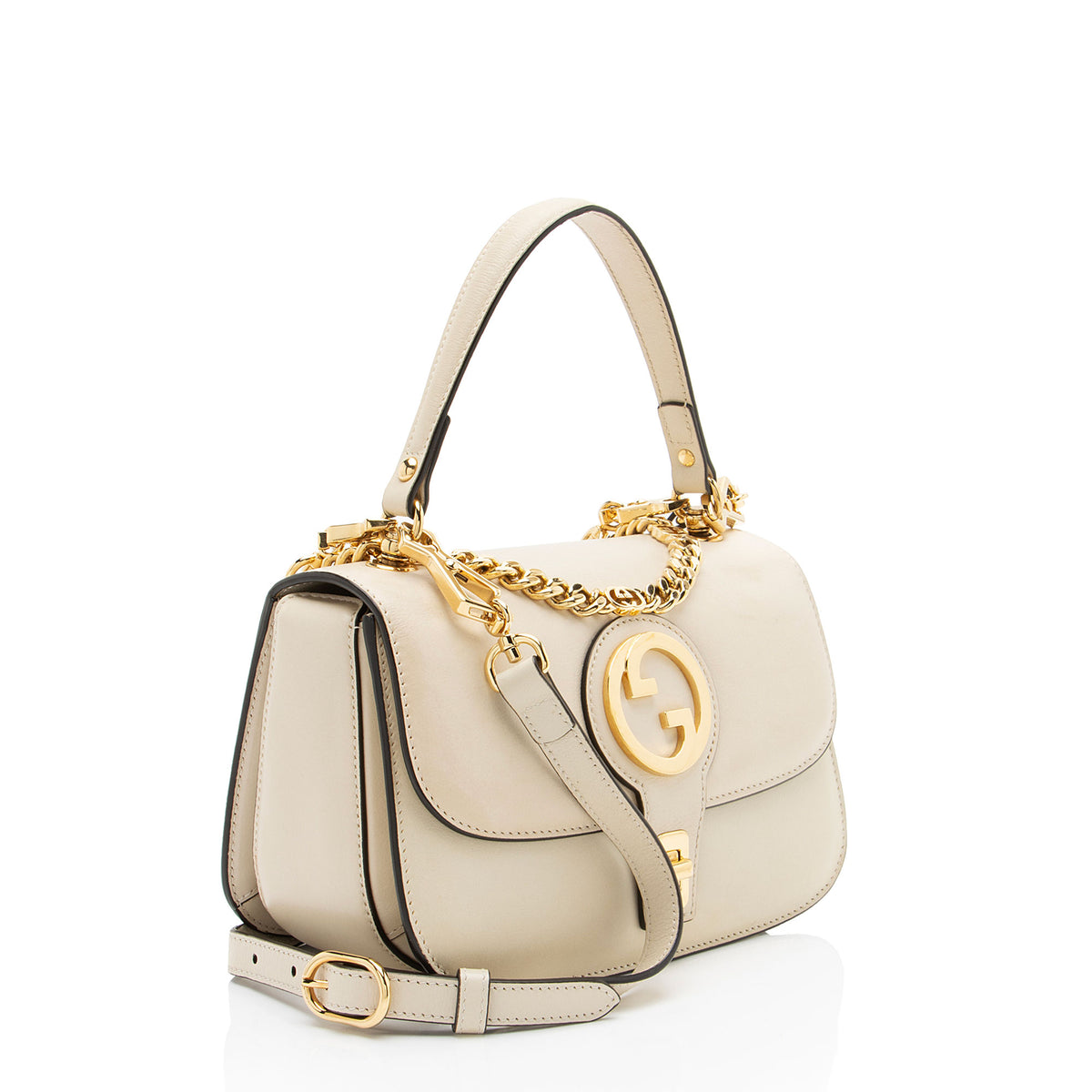 Gucci Leather Blondie Turnlock Top Handle