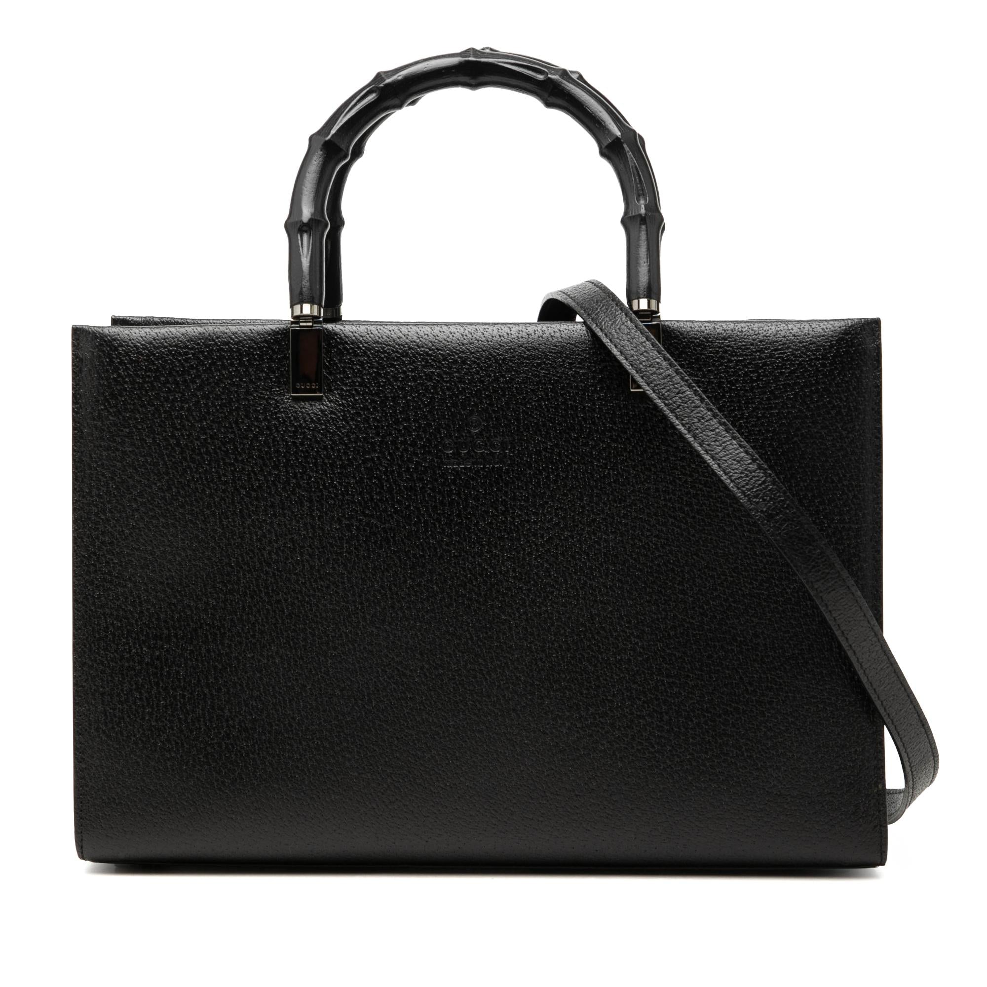 Gucci Leather Cinghiale Bamboo Tote