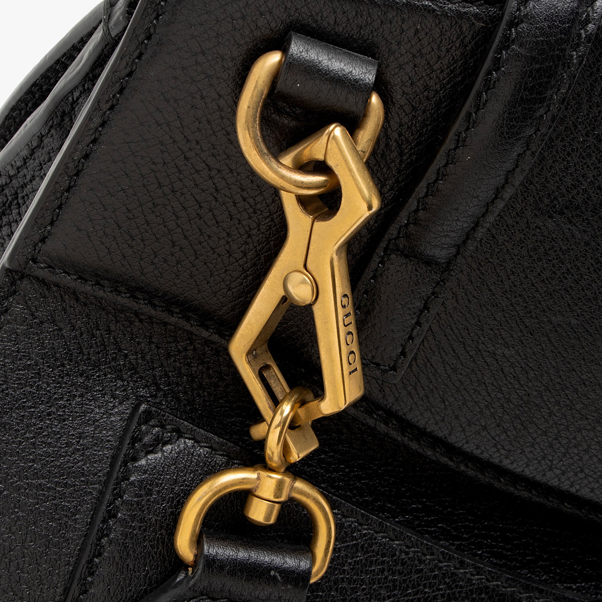 Gucci Leather Crystal Butterfly Linea Totem Top Handle