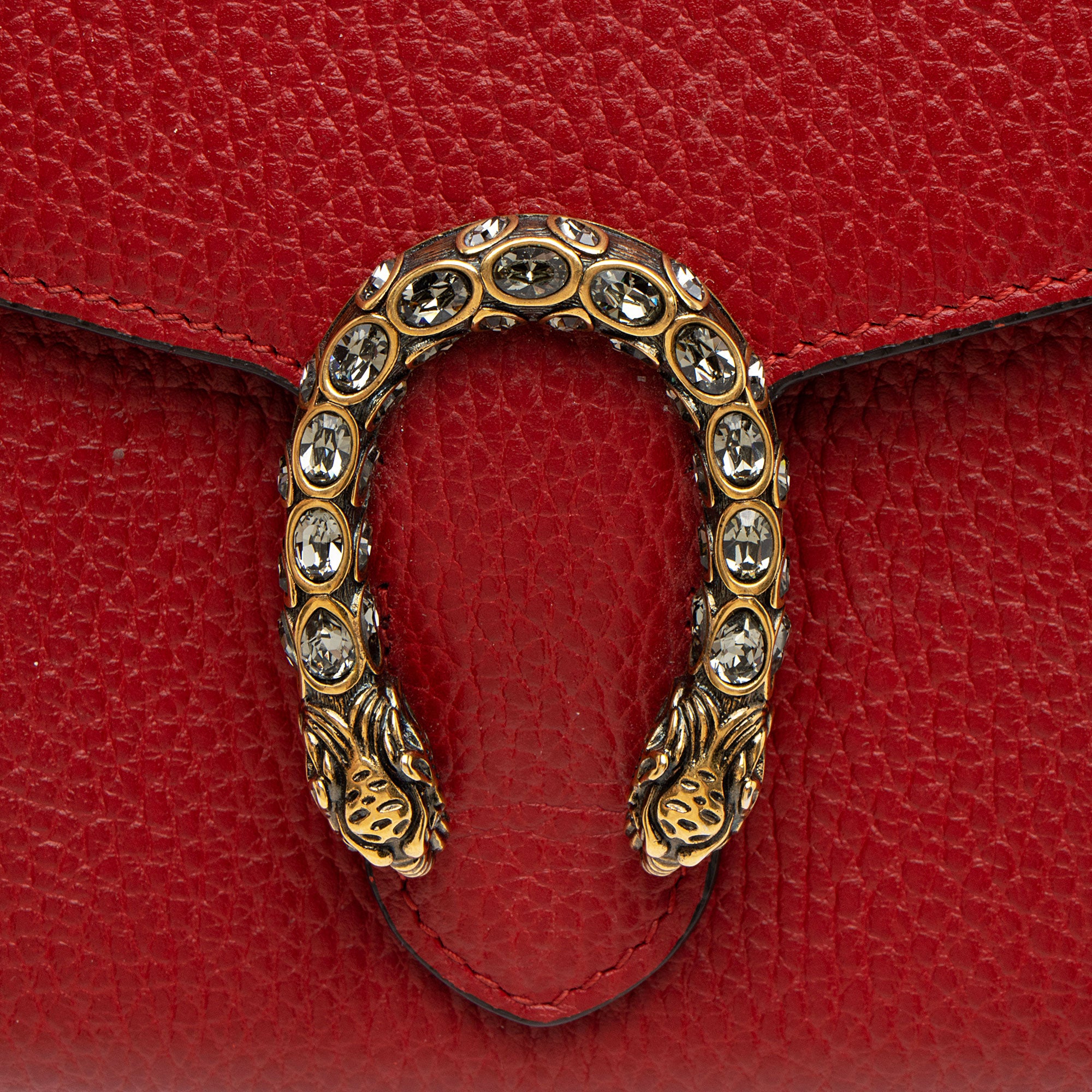 Gucci Leather Crystal Dionysus Chain Wallet