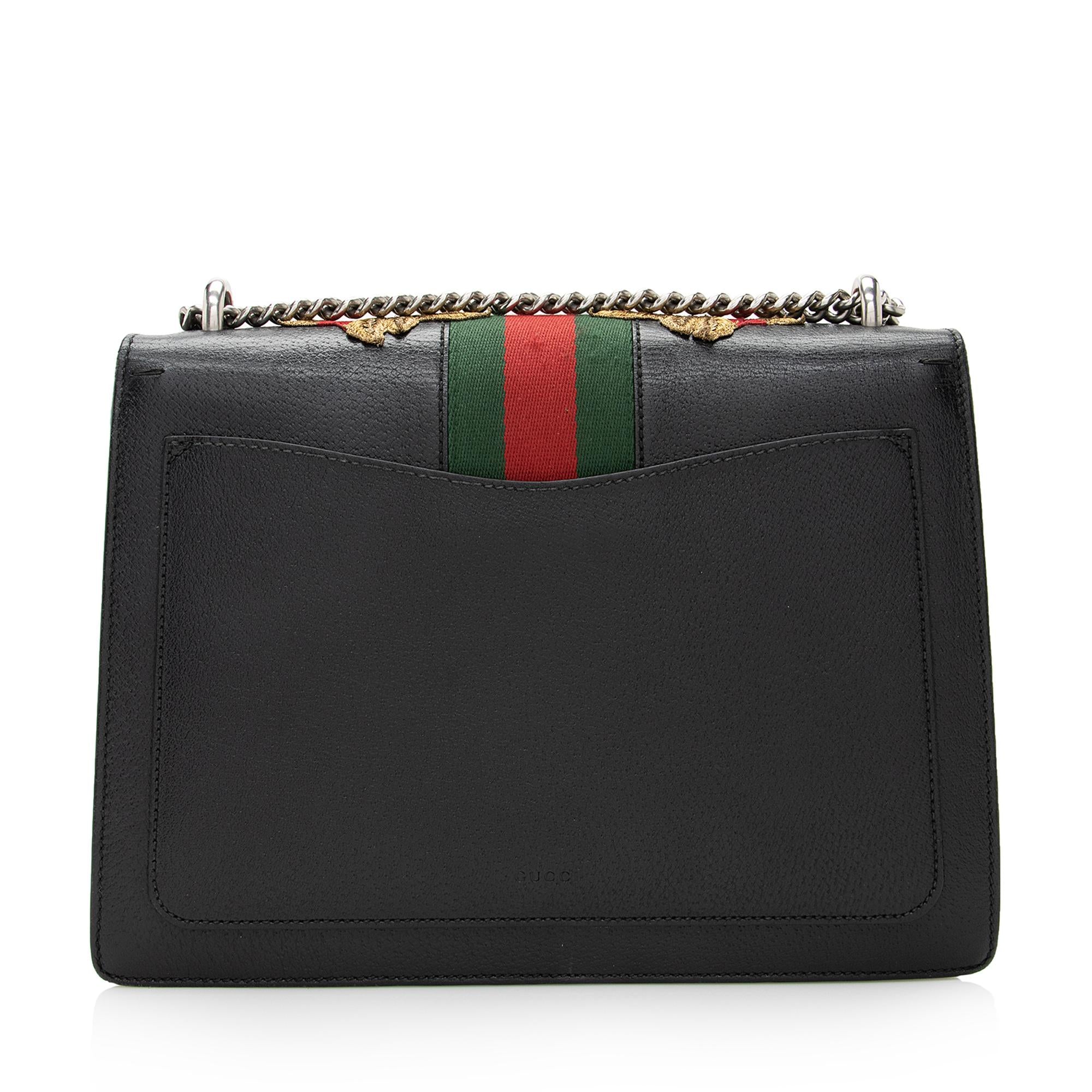 Gucci Leather Embroidered Rose Dionysus Medium Shoulder Bag (SHF-22427
