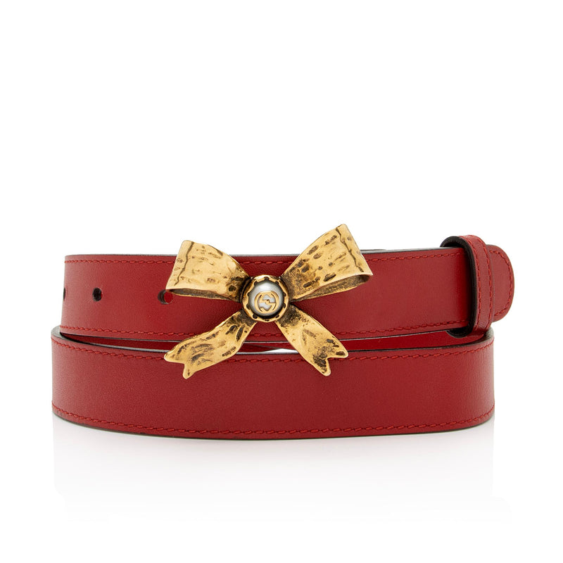 Red Gucci Leather Belt