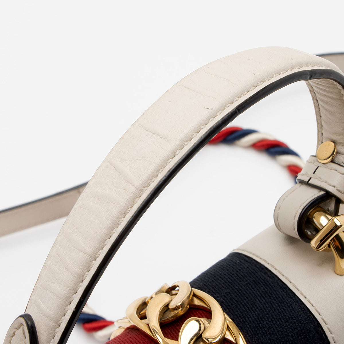 Gucci Leather Floral Sylvie Mini Top Handle