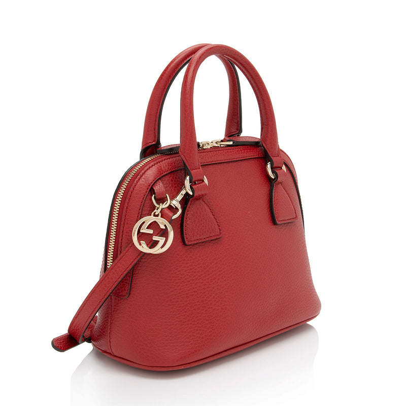 Gucci Leather GG Charm Dome Small Shoulder Bag (SHF-w5uJiZ)