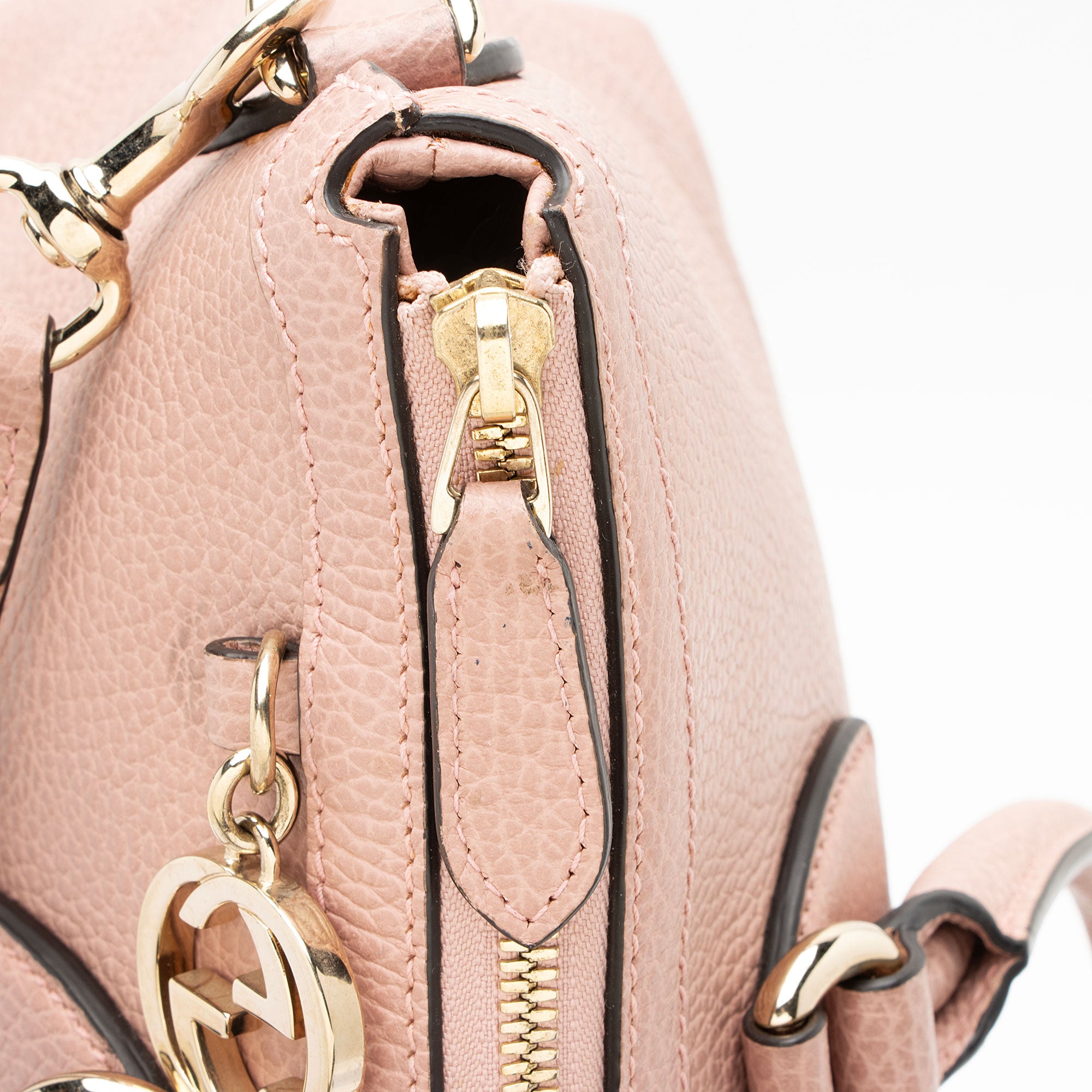 Gucci Leather GG Charm Large Satchel