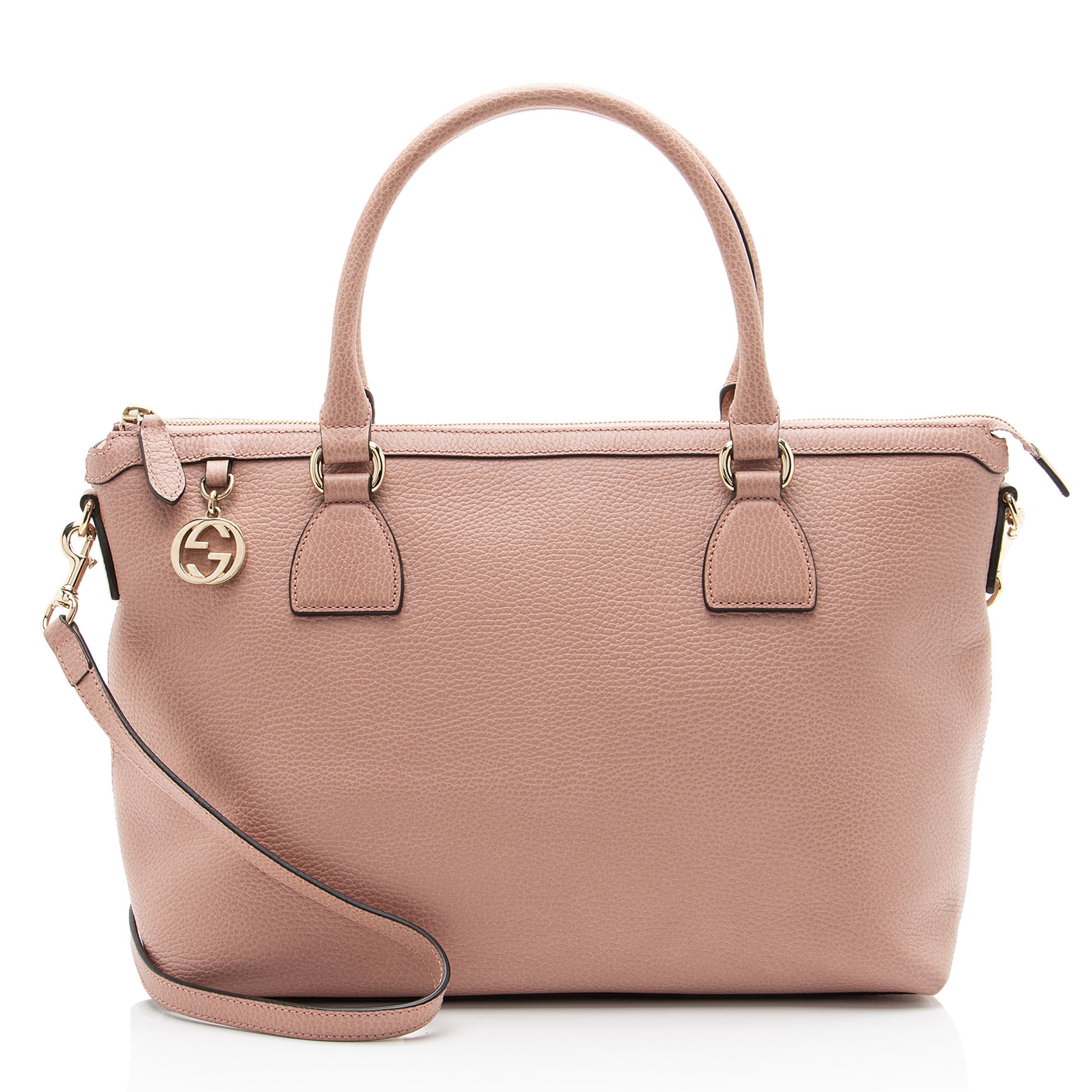 Gucci Leather GG Charm Large Satchel