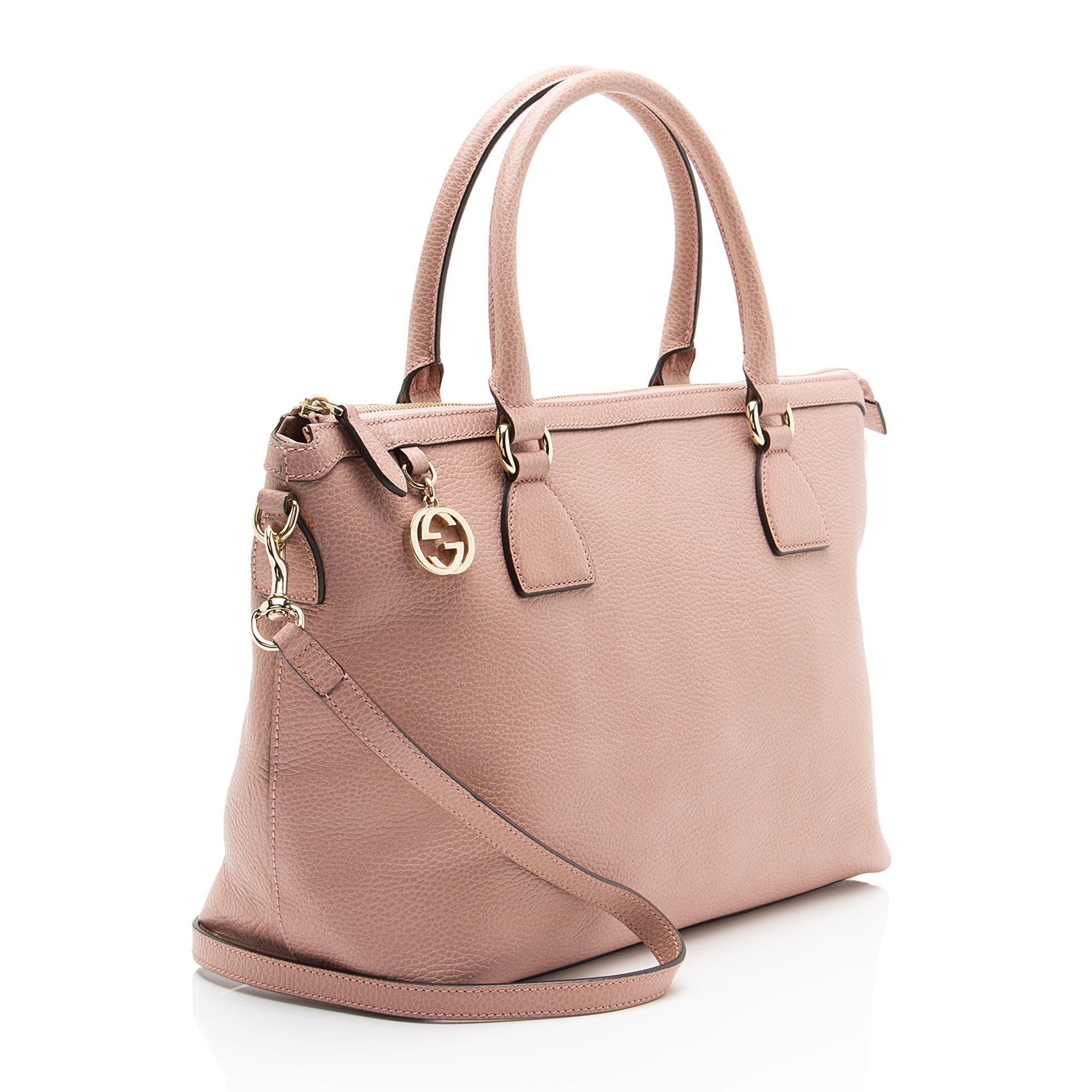 Gucci Leather GG Charm Large Satchel